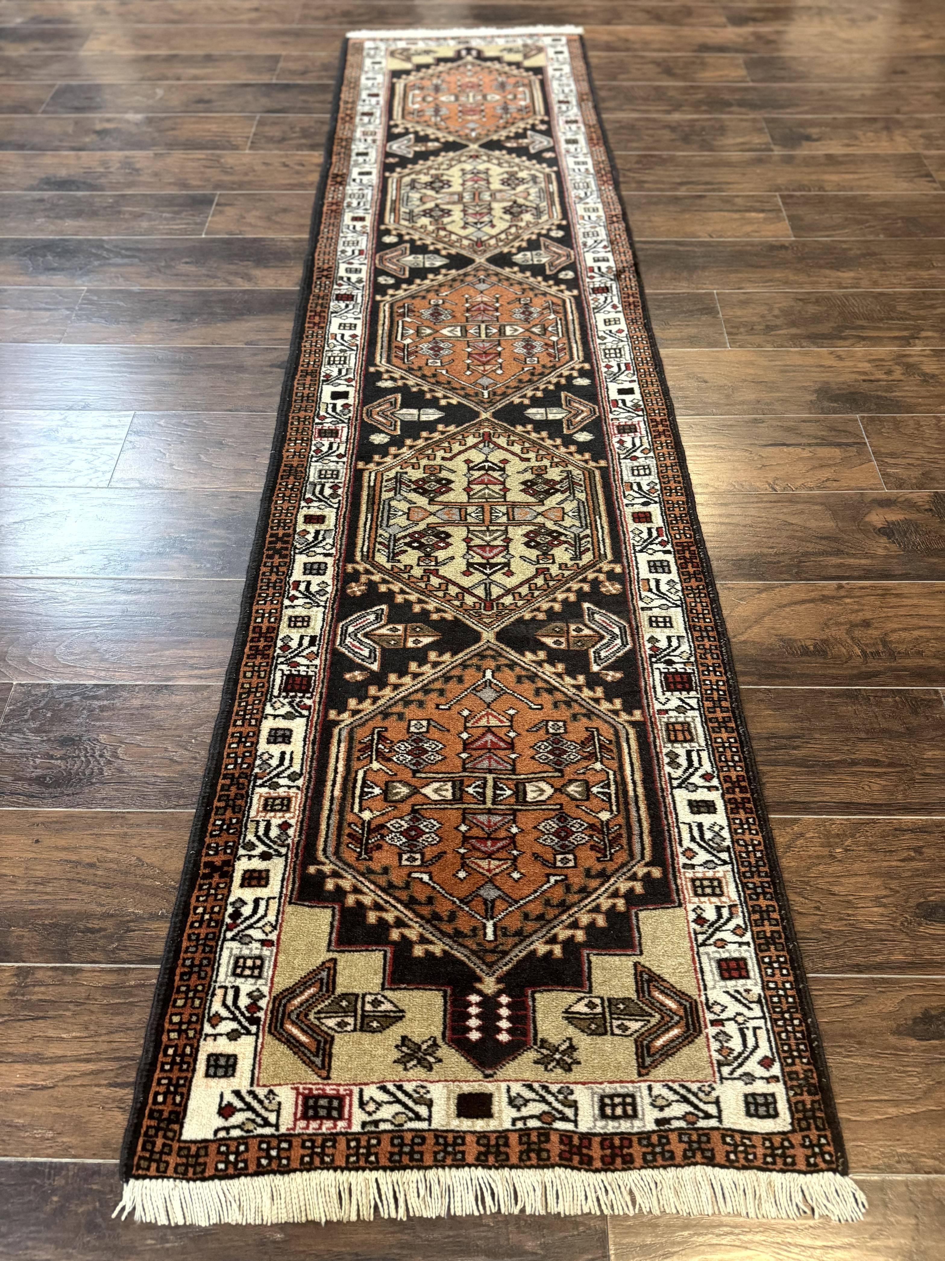 Persian Tribal Runner Rug 2.4 x 9.4, Geometric Medallions, Sarab Runner - Jewel Rugs