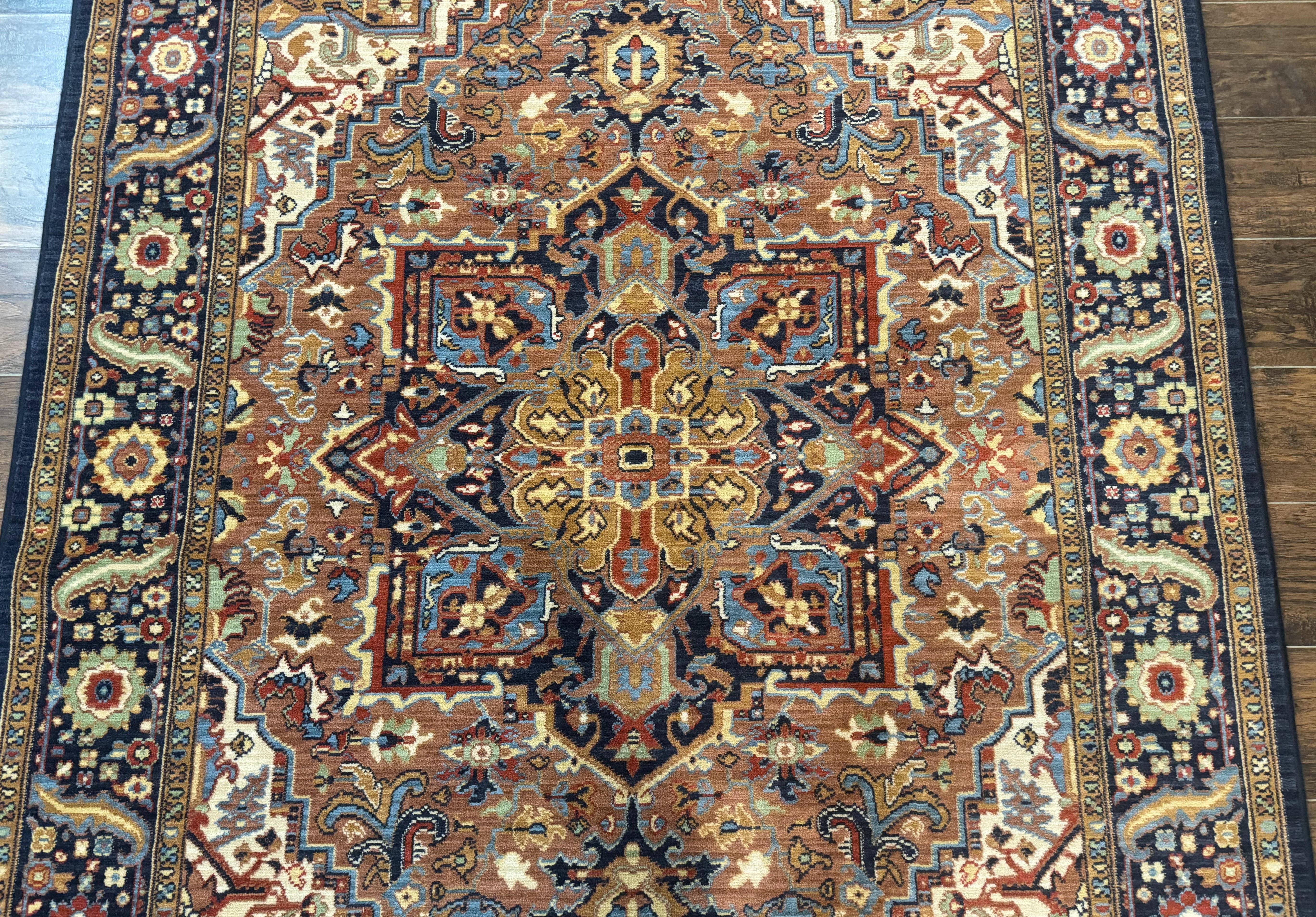 Karastan Rug 6x8, English Manor Windsor Heriz Karastan Carpet, Geometric Design, Wool Pile, Vintage Area Rug - Jewel Rugs