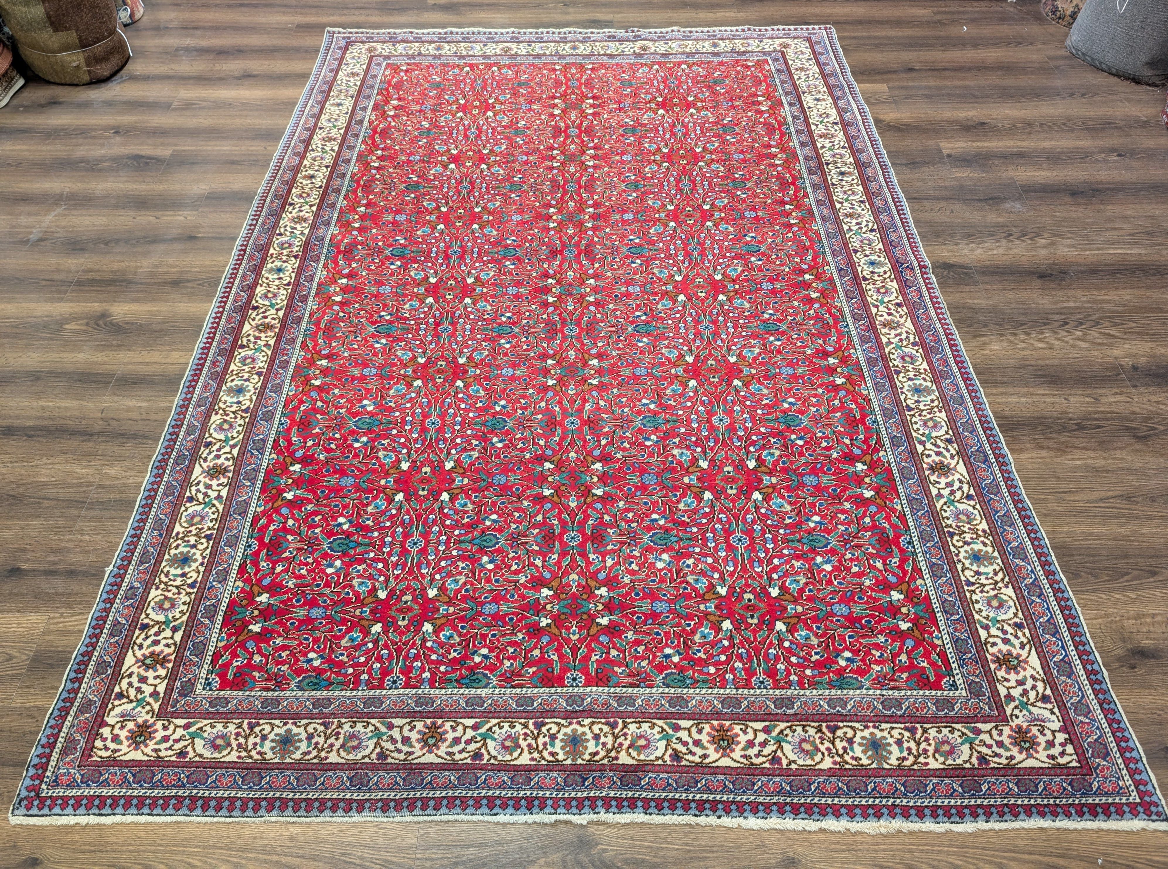 Turkish Sivas Rug 7x10 – Red Hand Knotted Wool Carpet - Jewel Rugs