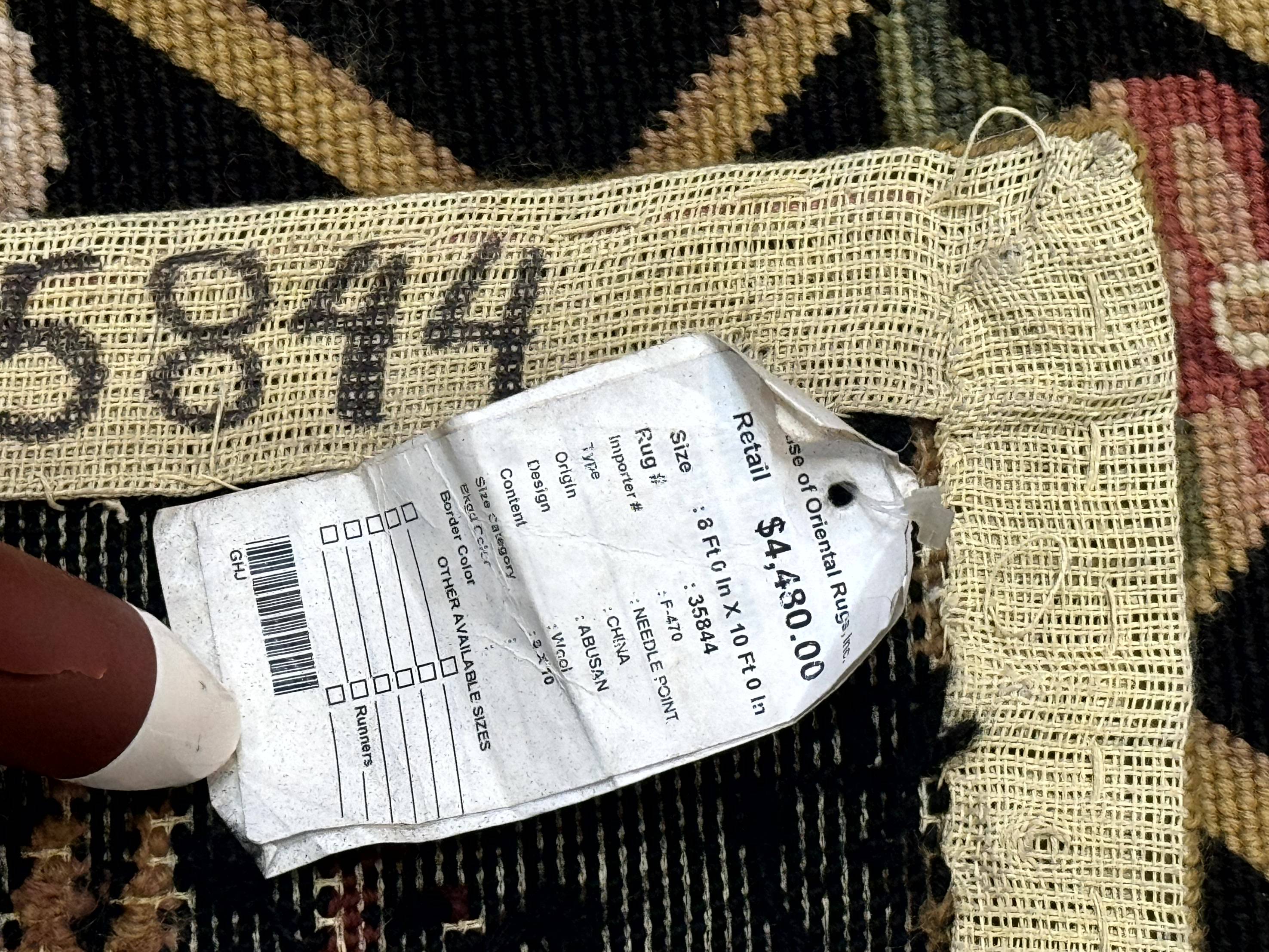 Black Needlepoint Rug 8x10, Roosters Floral Unique Needlepoint Carpet - Jewel Rugs