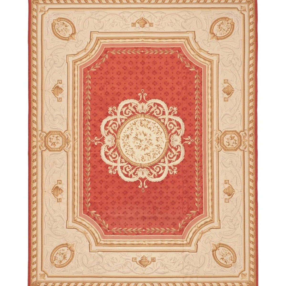Aubusson Rug 9x12, Flatweave Wool Carpet, French European Design, Hand ...