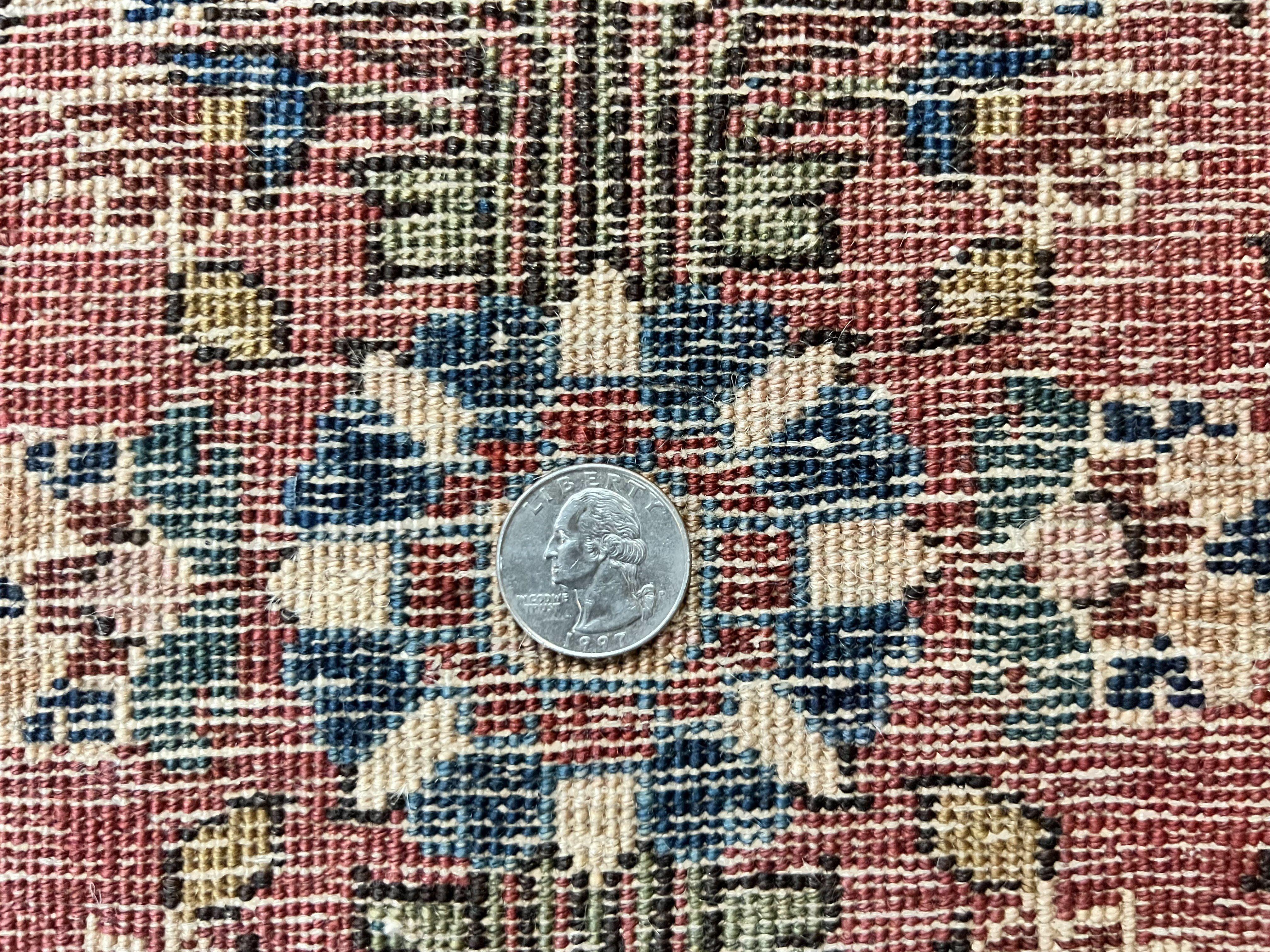 Antique Persian Sarouk Rug 2 x 2.5, Small Sarouk Carpet, Red Floral 1920s Red, Fine 170 KPSI, Wool Handmade Rug - Jewel Rugs