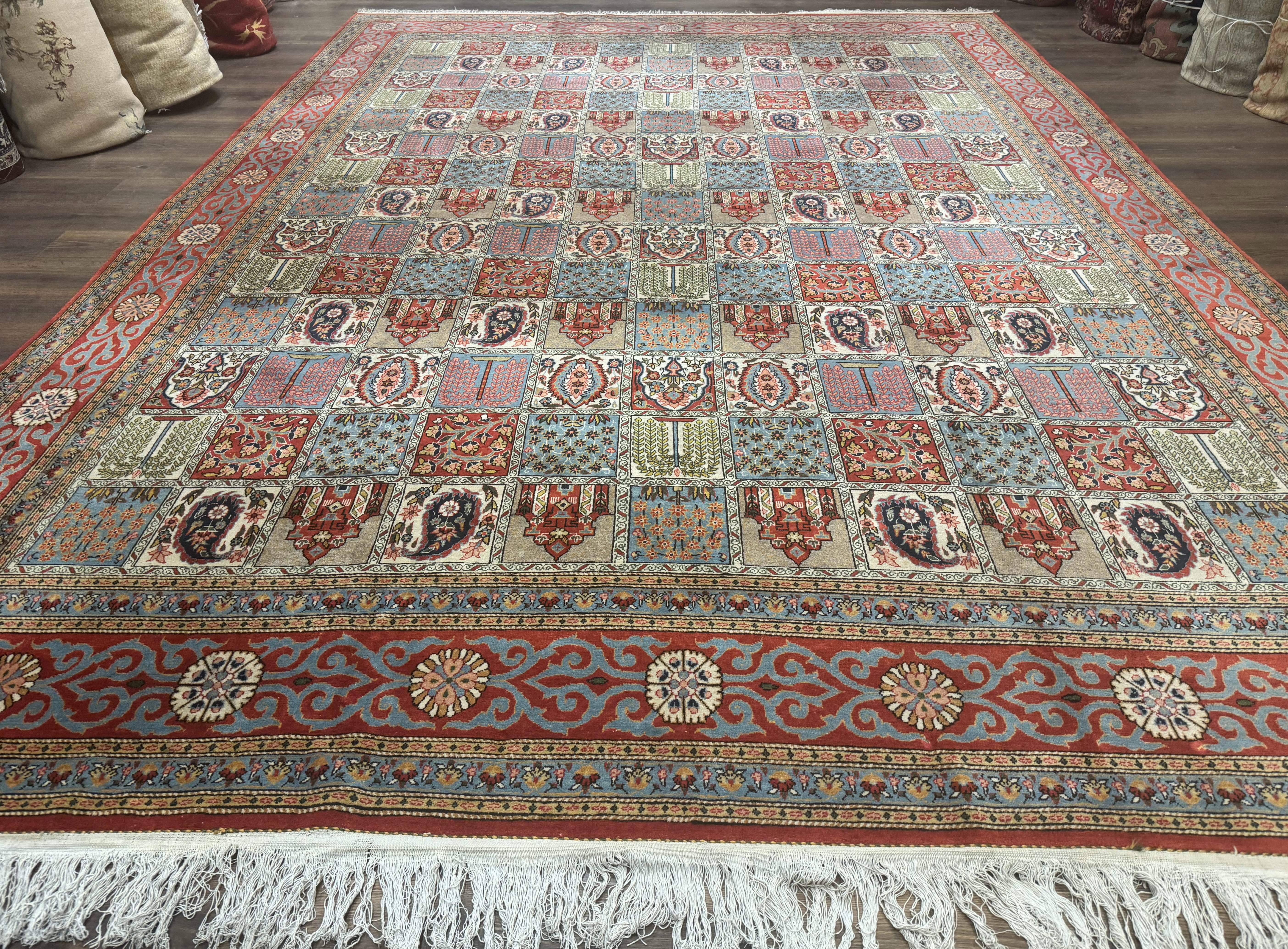 Persian Qum Rug 10x14 – Multicolor Panel, Finely Hand Knotted - Jewel Rugs