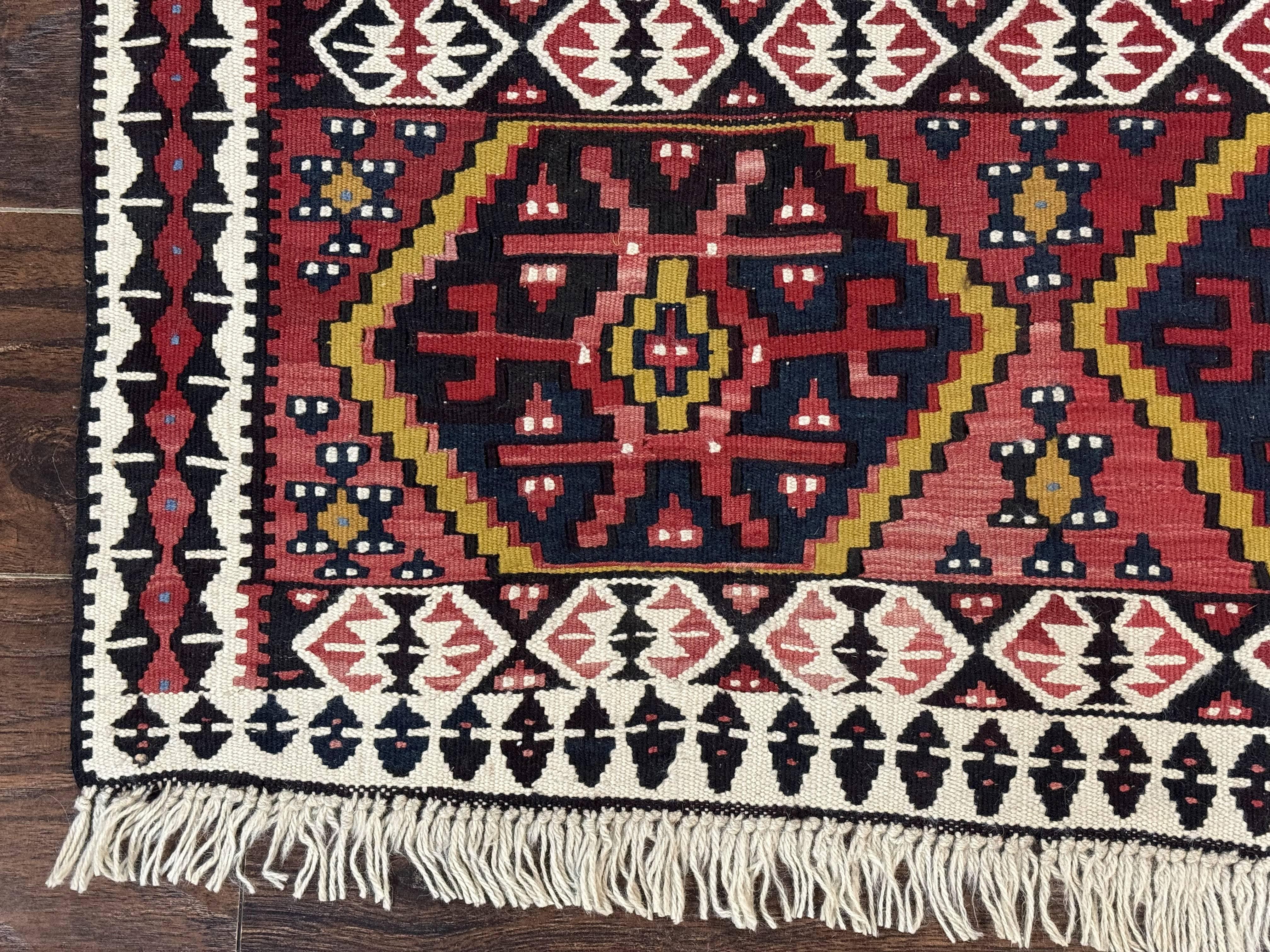 Caucasian Kilim Rug 5x7, Vintage Russian Flatweave Kilim Carpet, Tribal Bohemian Kilim Rug - Jewel Rugs
