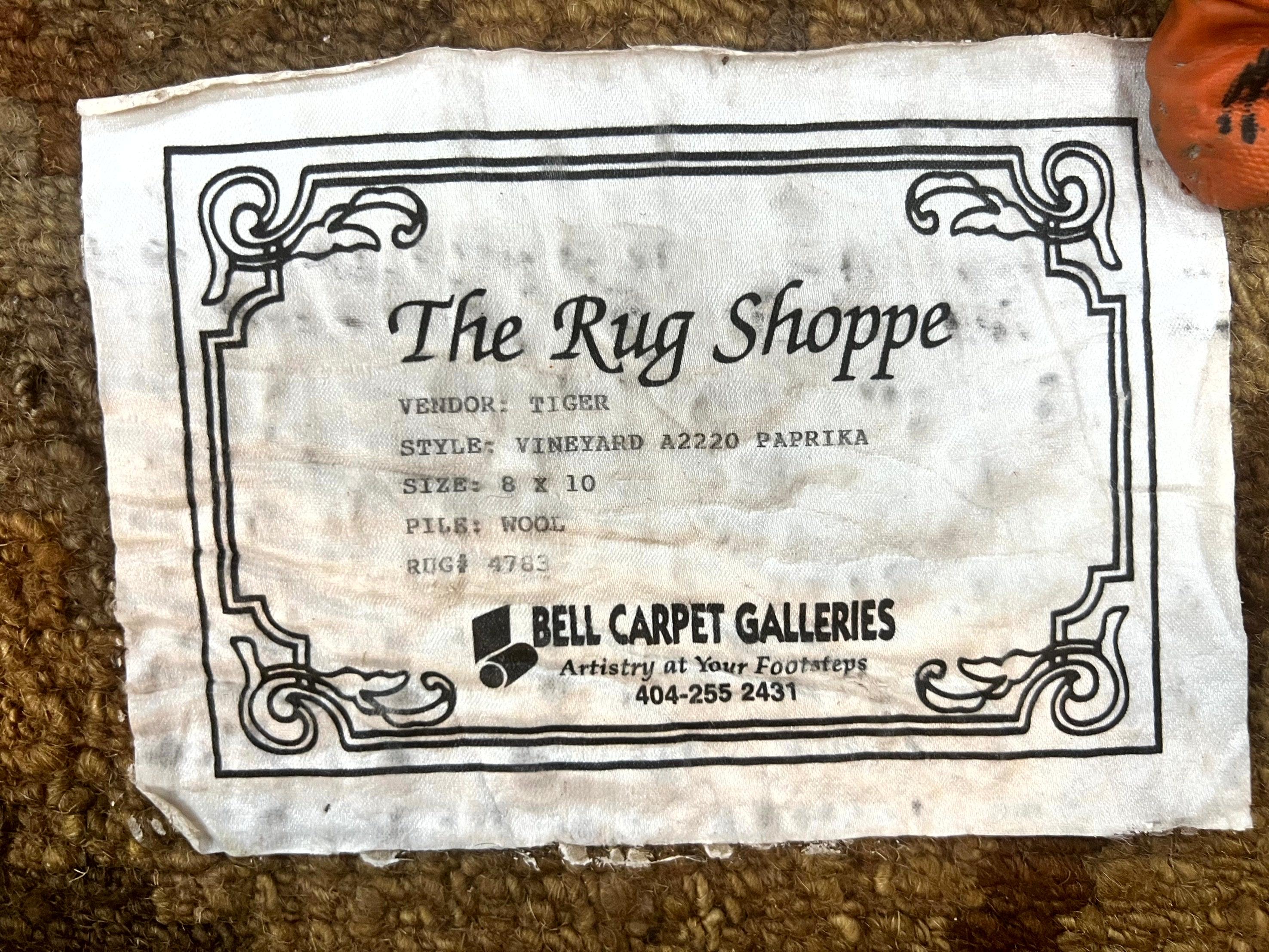 Tibetan Aubusson Rug 8x10, Maroon and Beige, Floral, Handmade, Wool, Vintage, Traditional Rug - Jewel Rugs