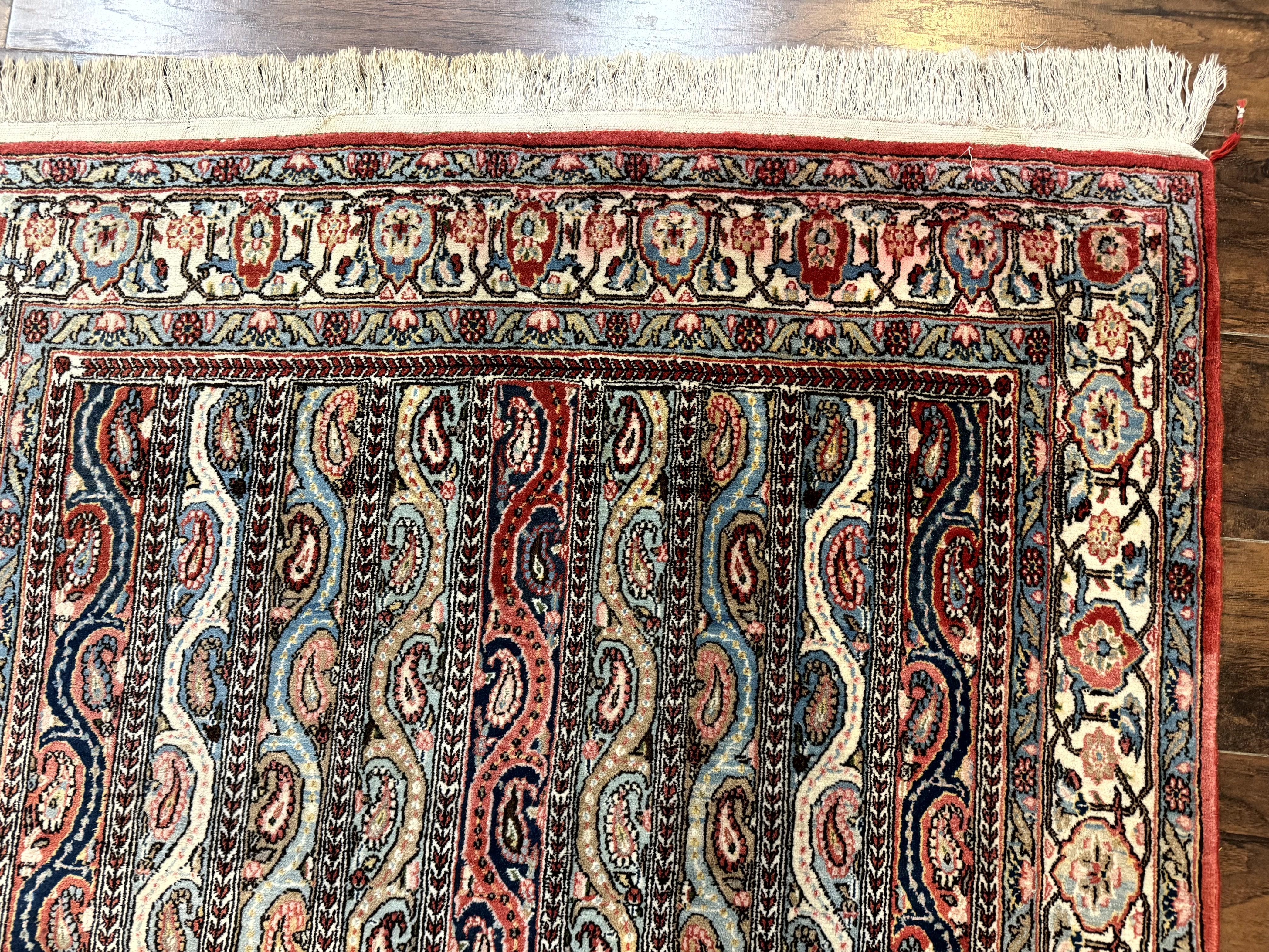 Persian Qum Rug 4x7, Striped Paisley Boteh Design - Jewel Rugs