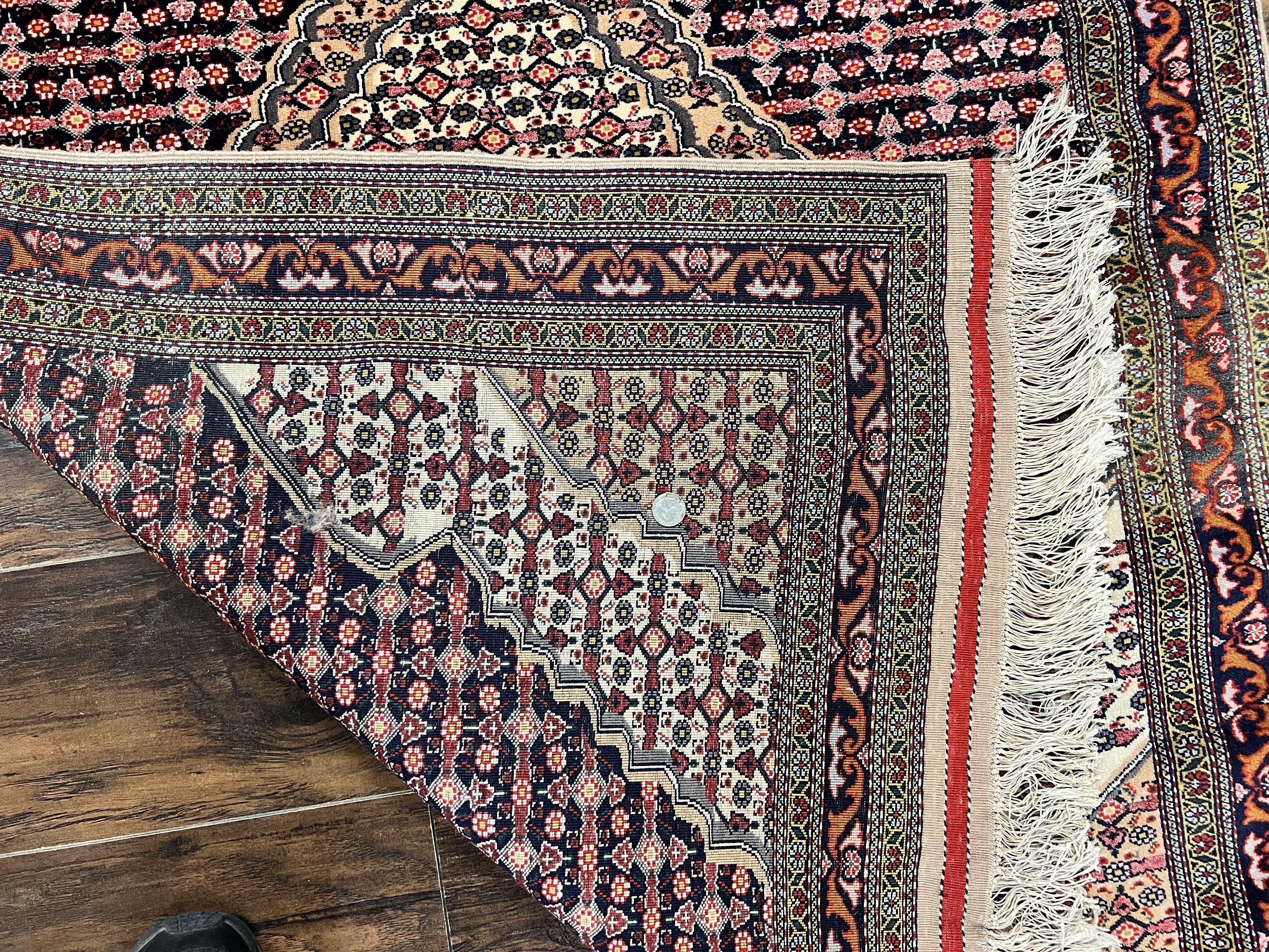 Afghan Rug 4x5, Wool with Silk Highlights, Very Fine Hand Knotted Vintage Oriental Carpet, Herati Pattern, Persian Rug, Bidjar Rug, 400 KPSI - Jewel Rugs