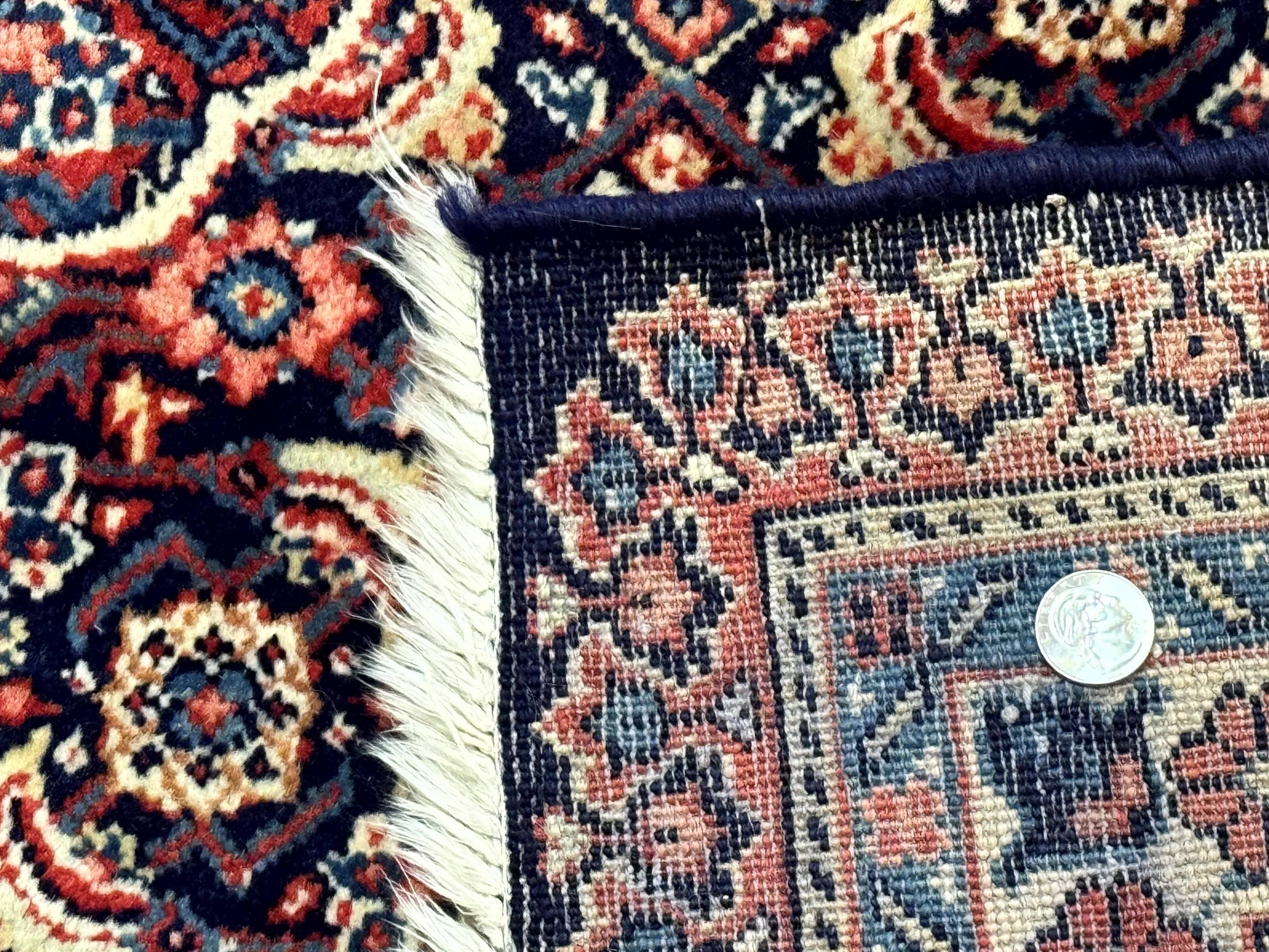 Persian Tabriz Rug 11x14 Navy Blue Herati Wool Carpet - Jewel Rugs