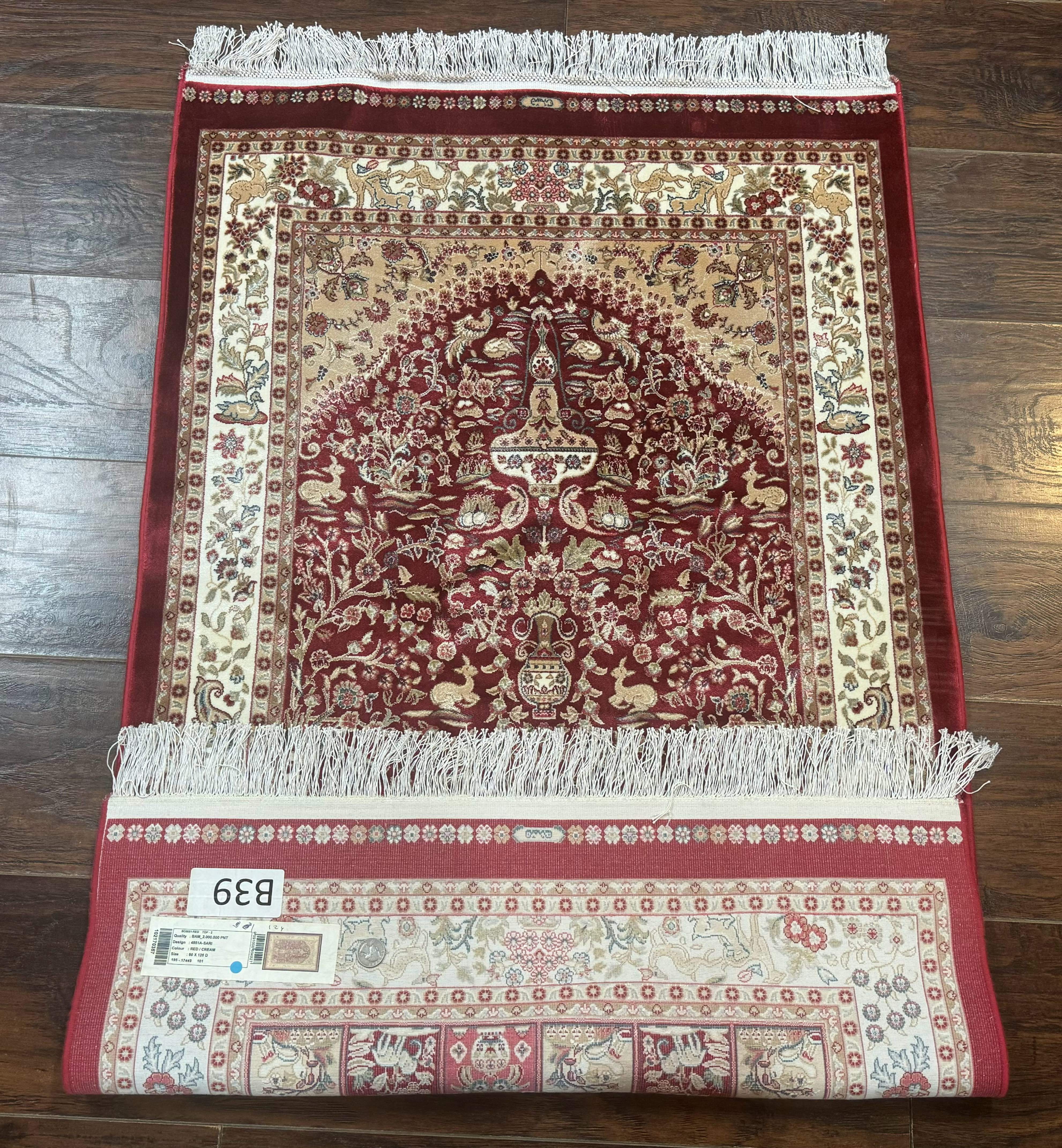 Tree of Life Turkish Silk Rug 2.6 x 4, Red, Bamboo Silk - Jewel Rugs