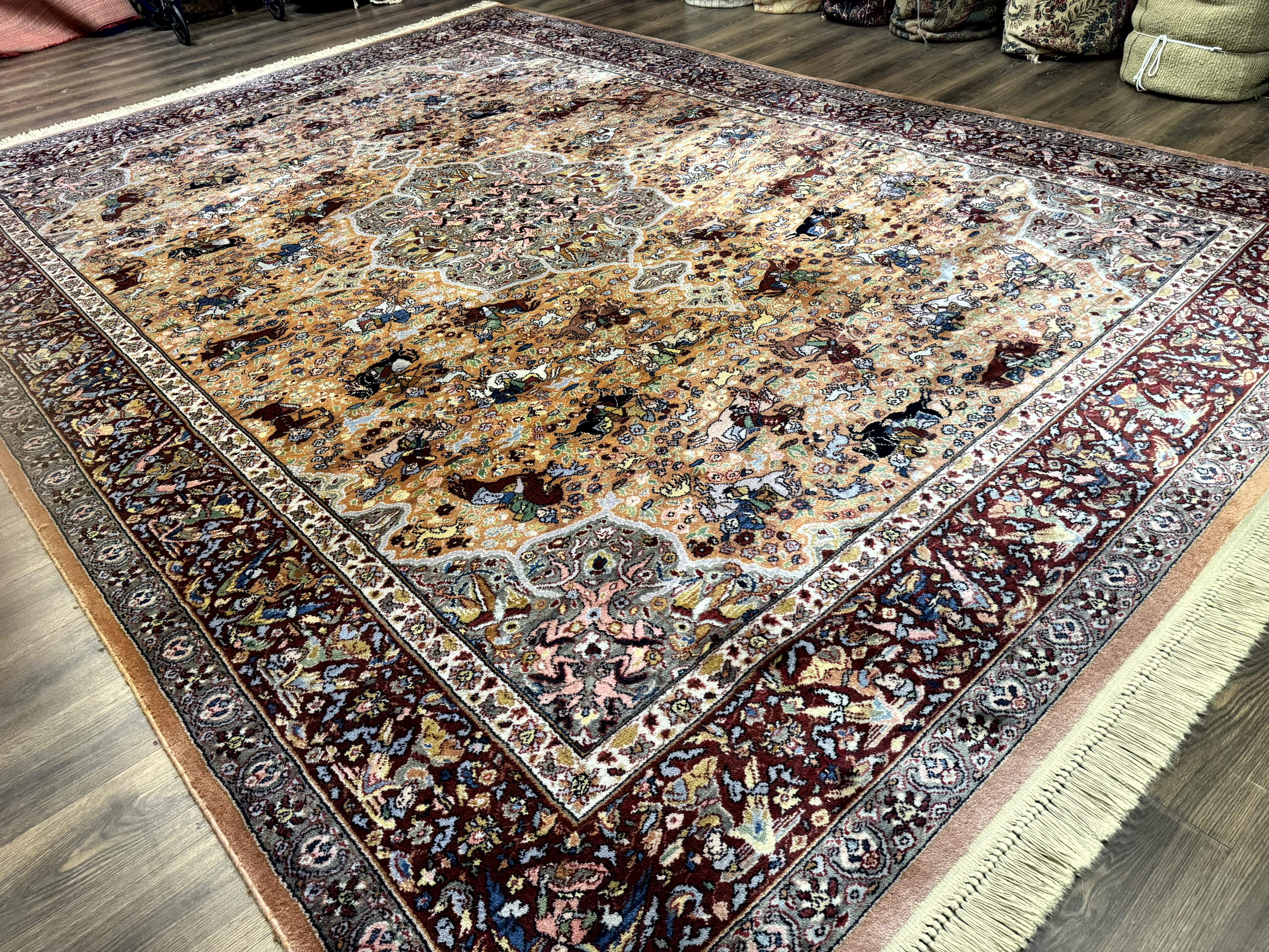 Karastan Rug 10x14 - Persian Hunting Rug #723 - Wool Pile, Vintage - Jewel Rugs