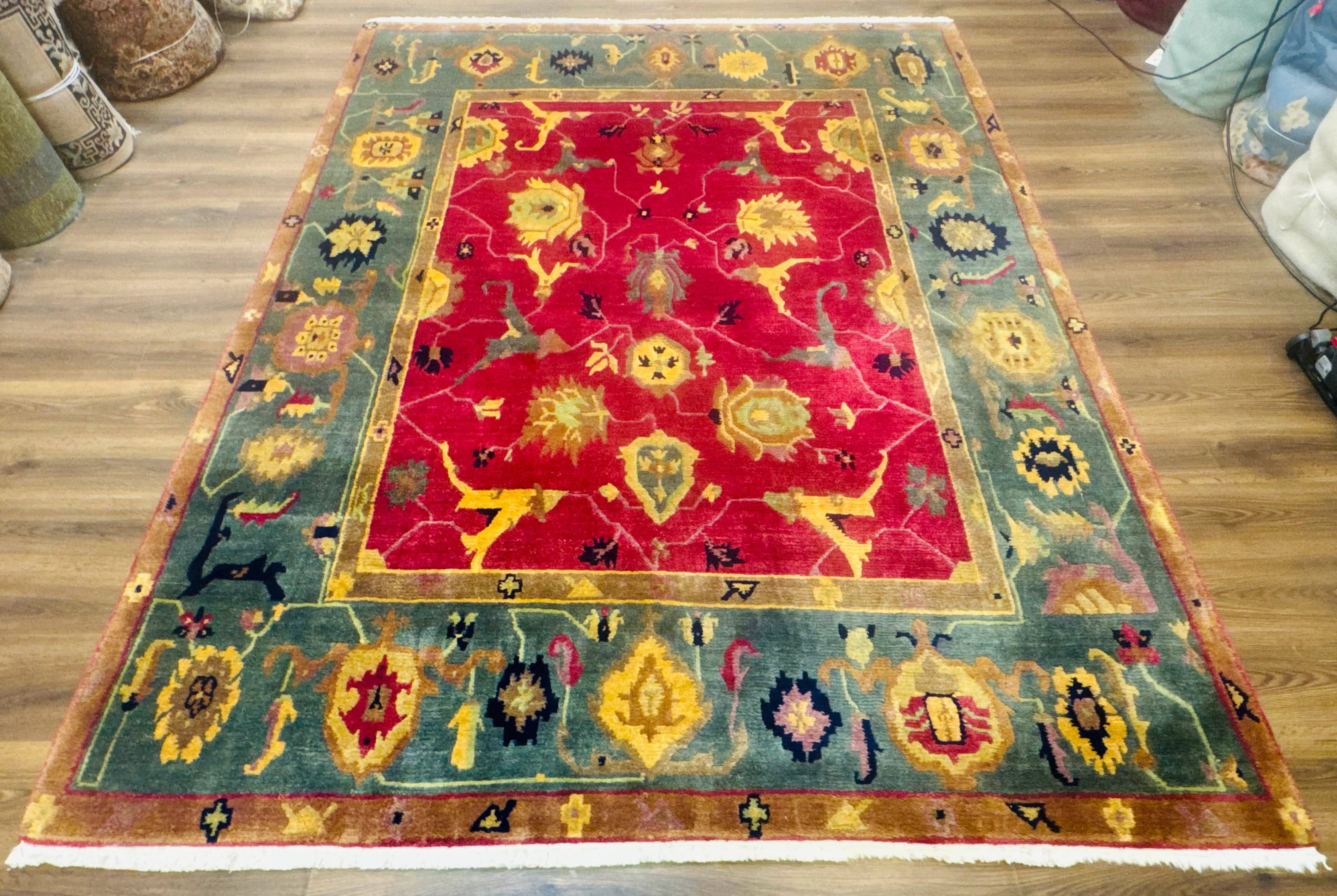 Tufenkian Rug 8x10, Tibetan Room Sized Carpet, Soft Thick Wool Pile - Jewel Rugs