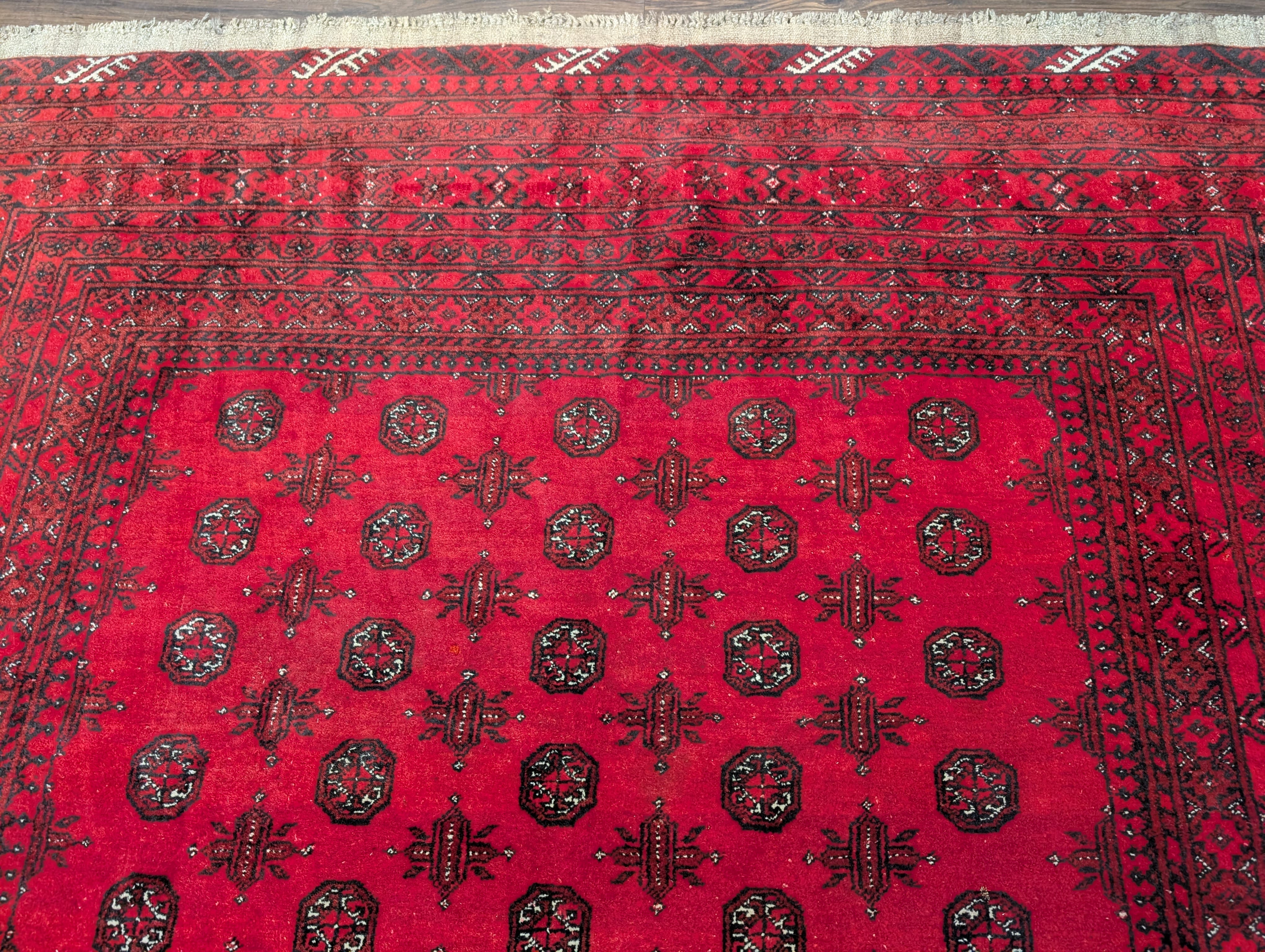 Red Afghan Turkoman Rug 7x9, Bokhara Rug, Wool, Tribal, Hand Knotted - Jewel Rugs