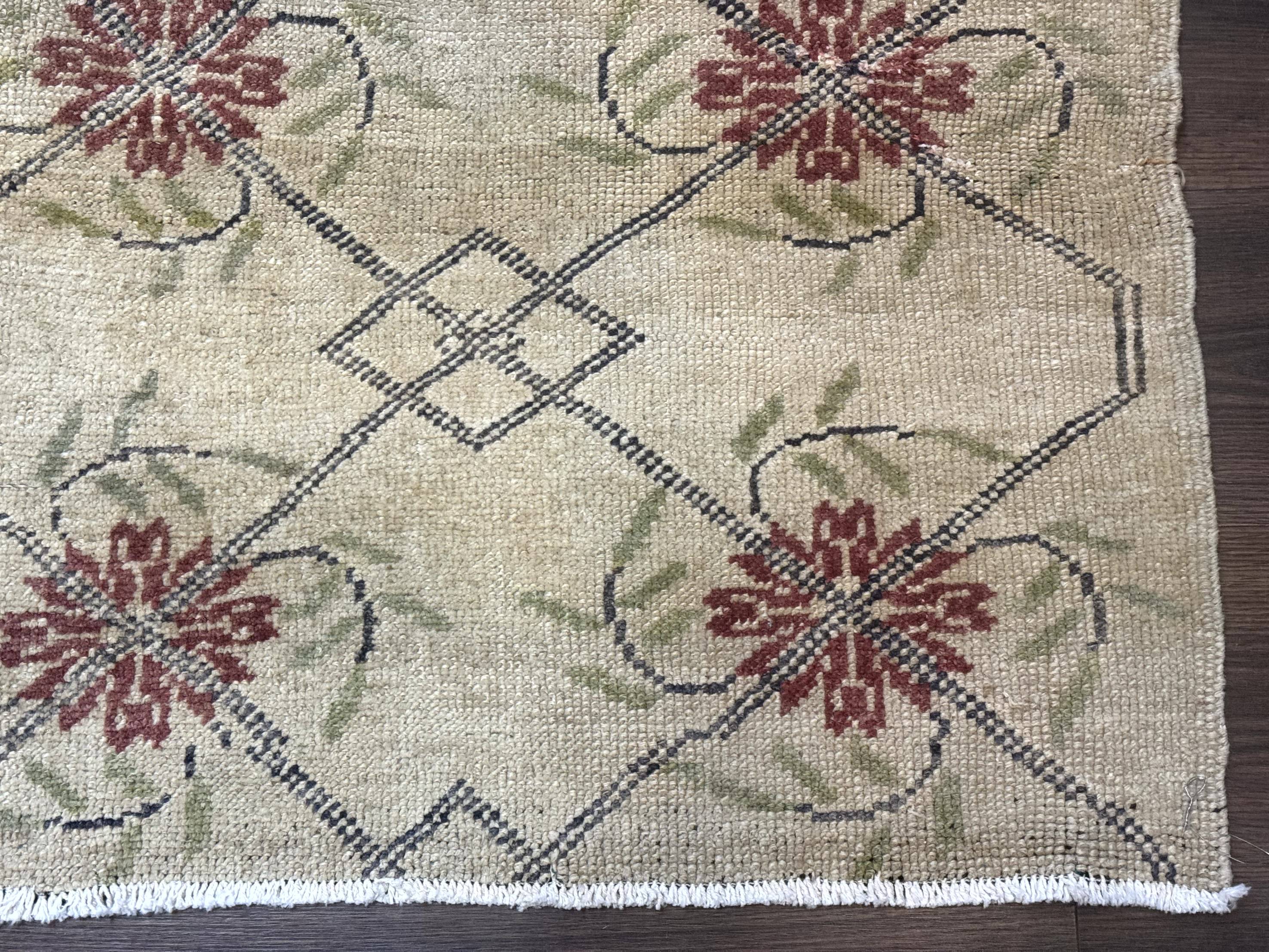 Turkish Rug 5x6, Oushak Carpet, Beige - Jewel Rugs