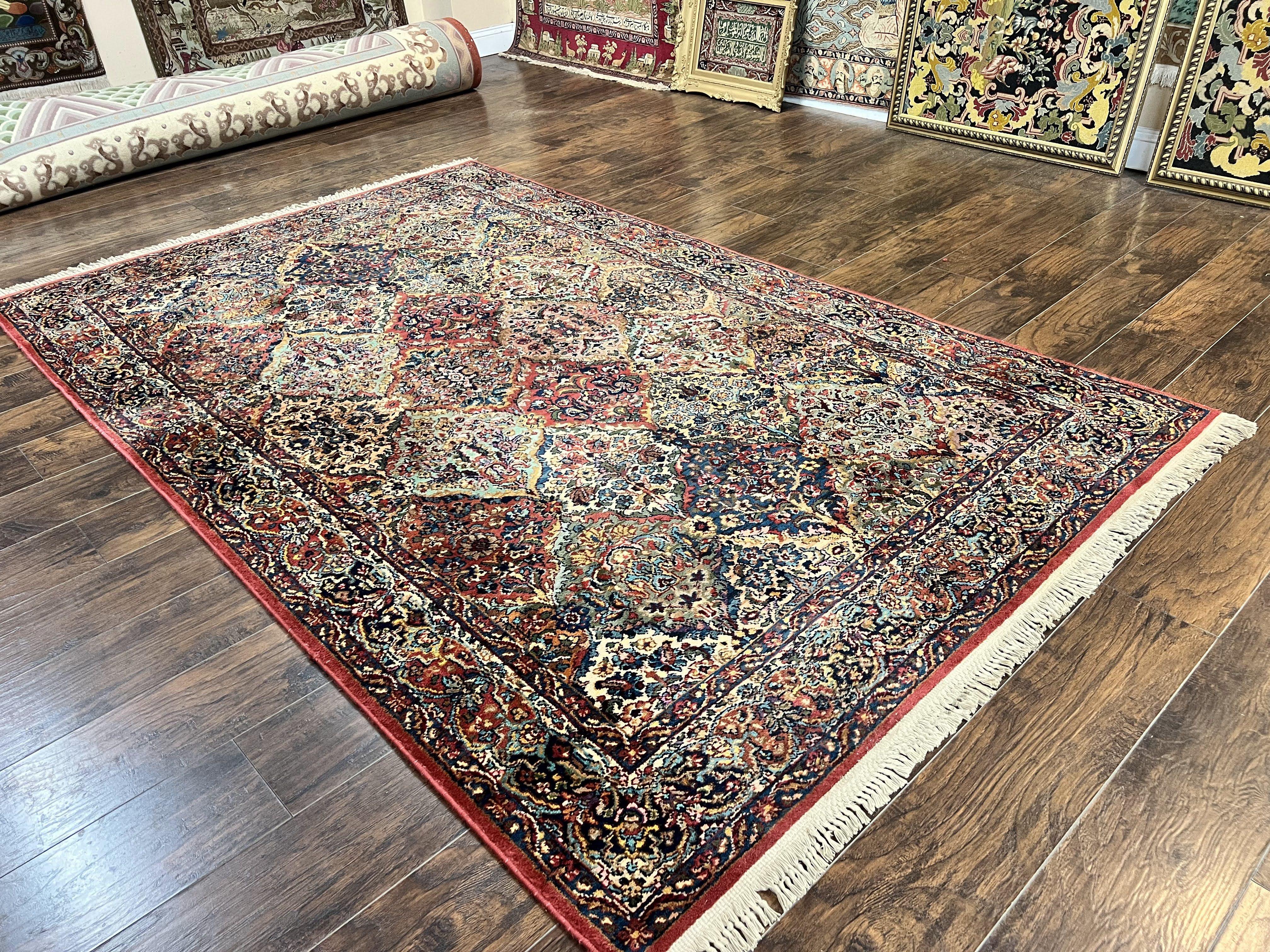 Karastan Multicolor Panel Kirman Rug #717, Wool Karastan Rug 5' 9" x 9', Vintage Multipanel Kirman, Original Karastan Collection 700 Series - Jewel Rugs
