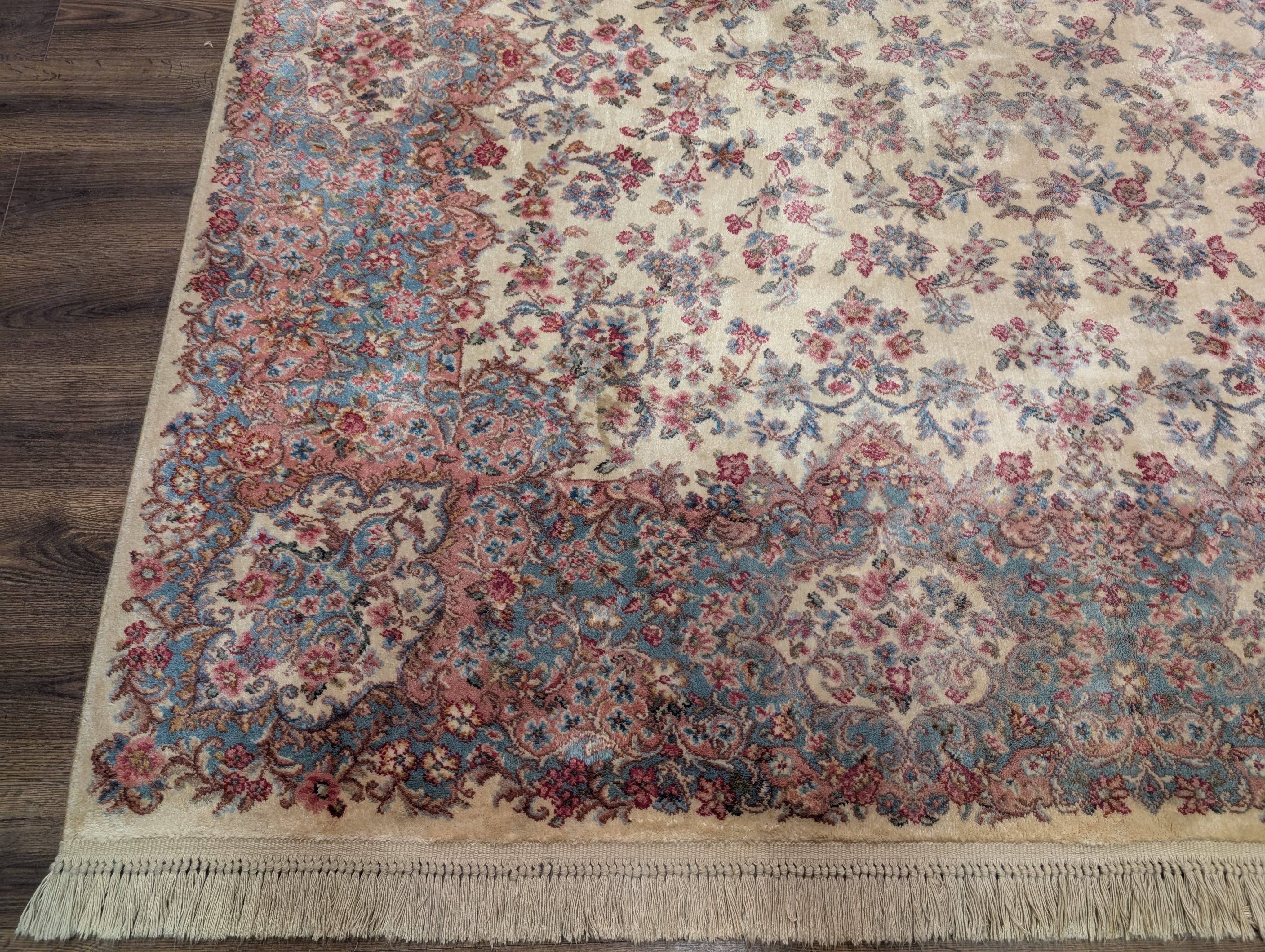 Karastan Rug 8.8 x 12 Ivory Kirman #788, Wool Pile, Original 700 Series, Vintage - Jewel Rugs