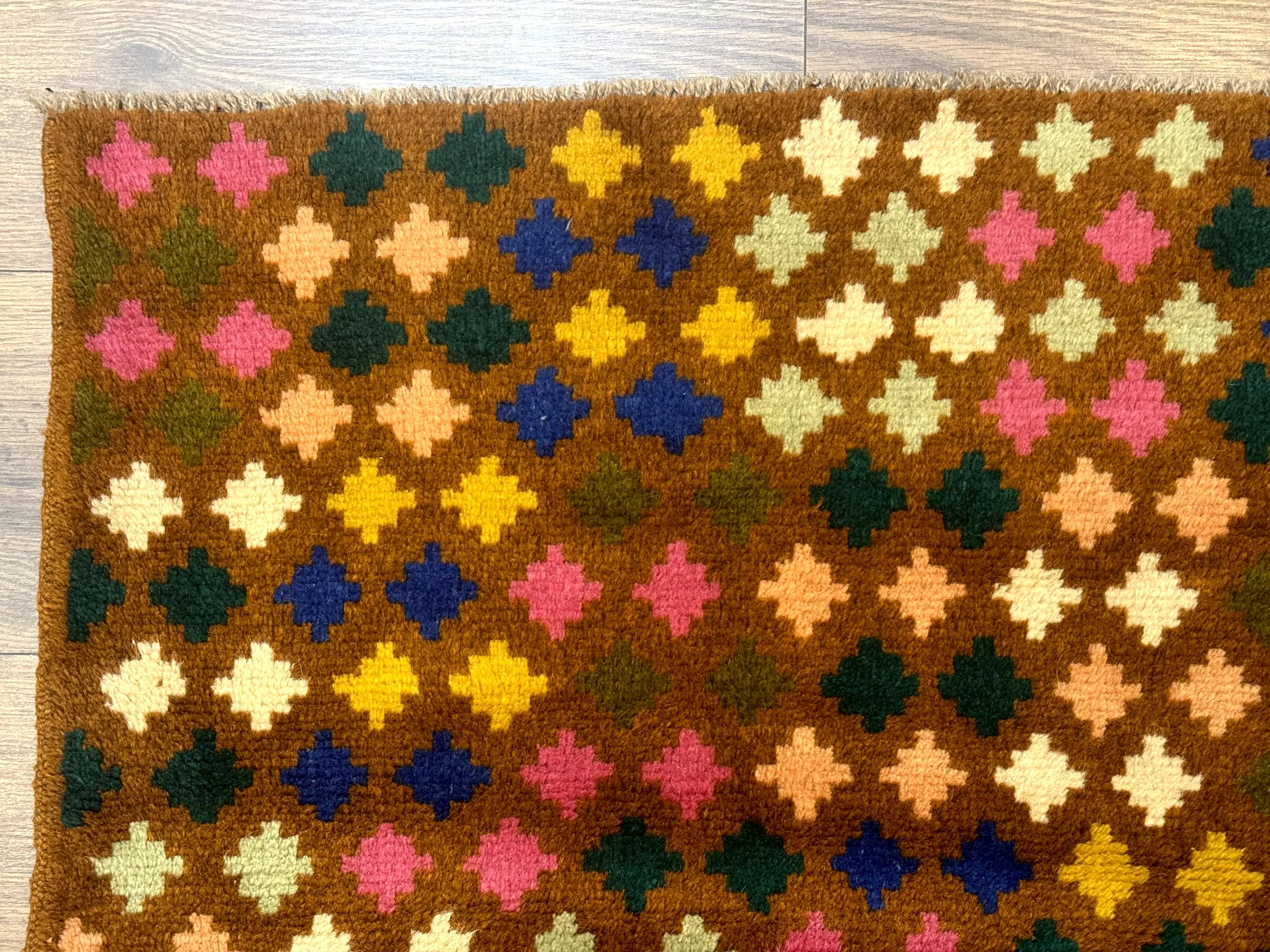 Afghan Balouch Rug 3x5, Multicolor, Vintage, Wool, Handmade - Jewel Rugs