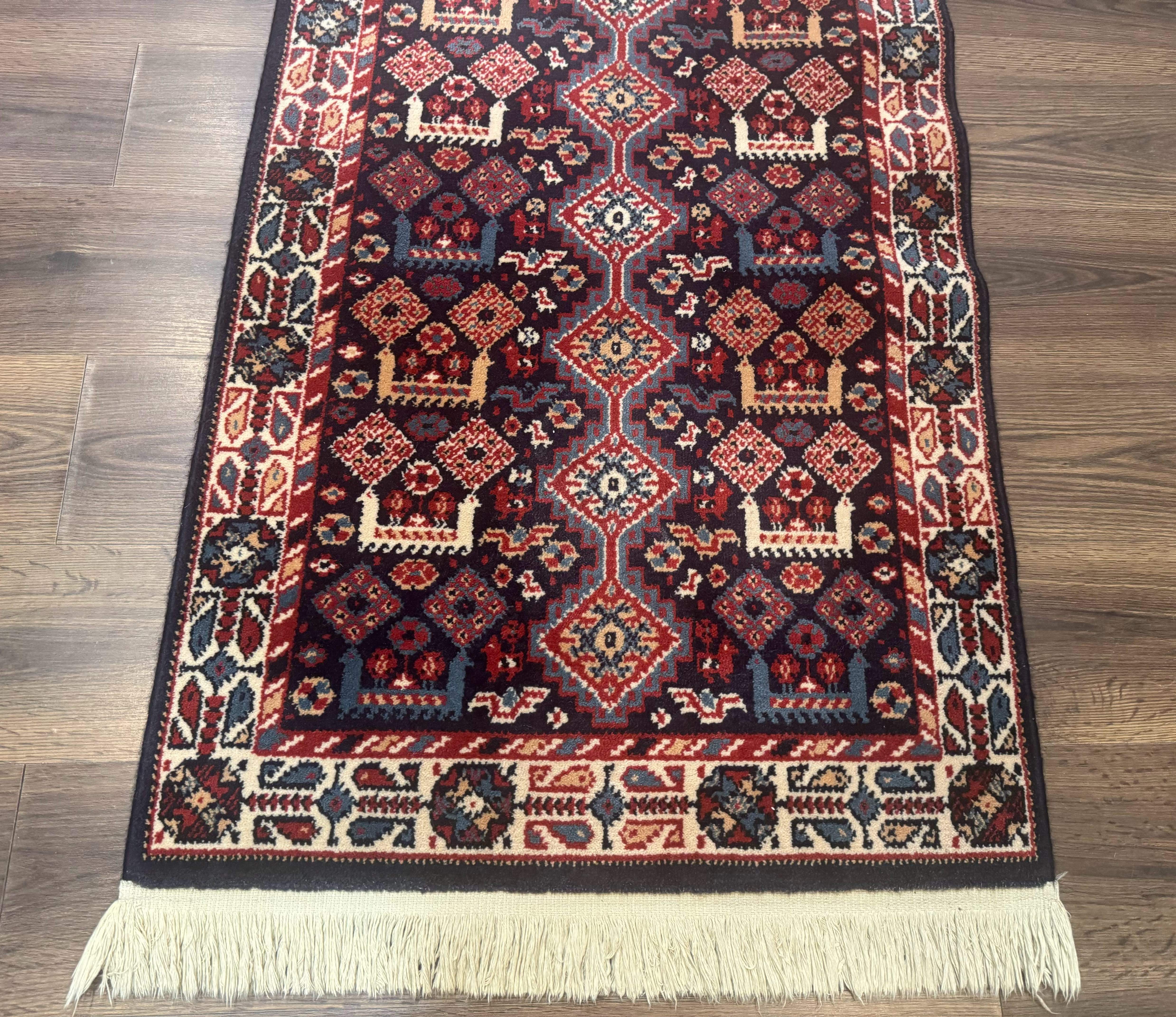 Small Karastan Rug 3x4, Yuruk Collection, Wool, Tribal, Geometric, Navy Blue - Jewel Rugs