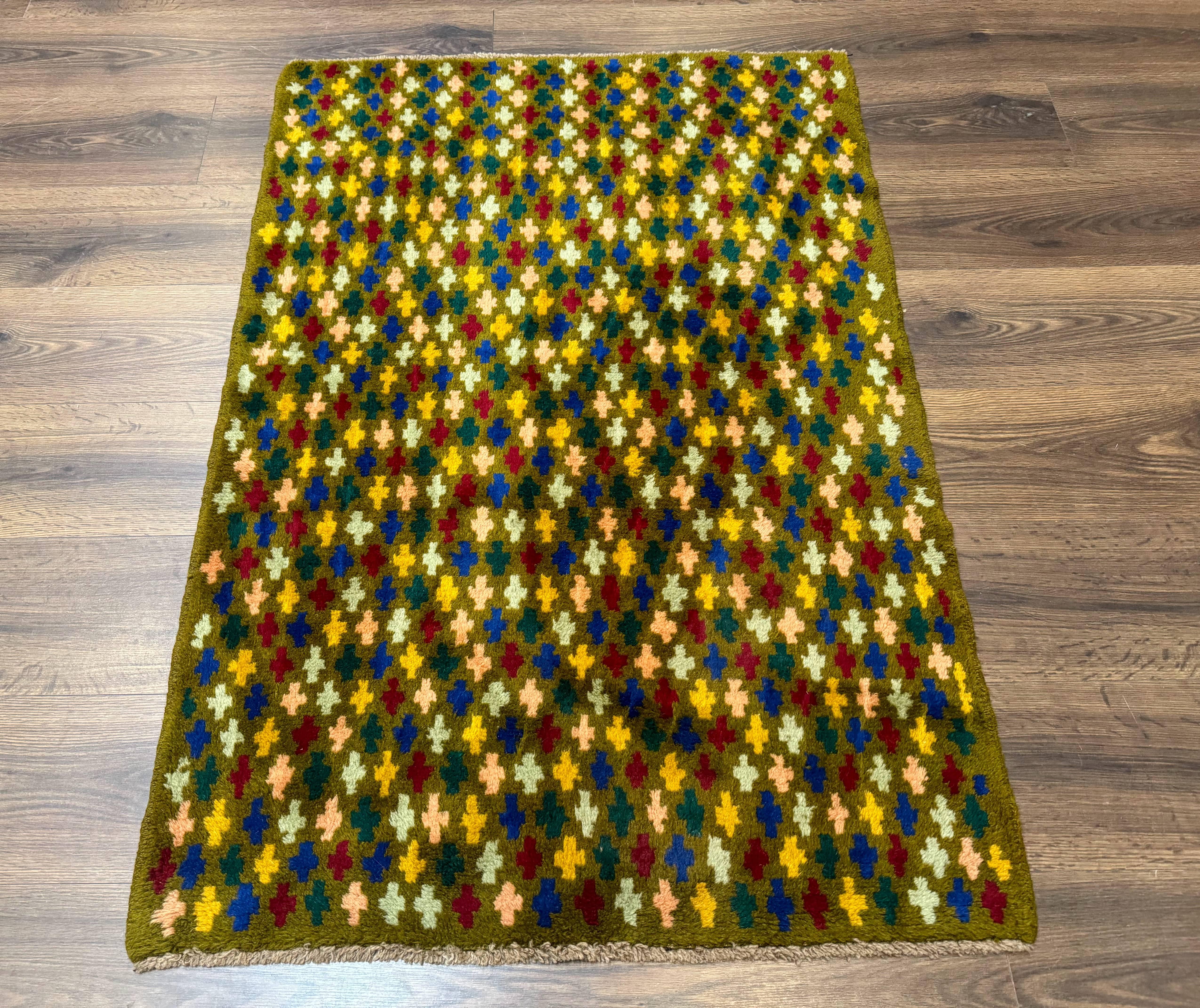 Balouch Rug 3x4, Colorful Afghan Rug, Multicolor, Green - Jewel Rugs