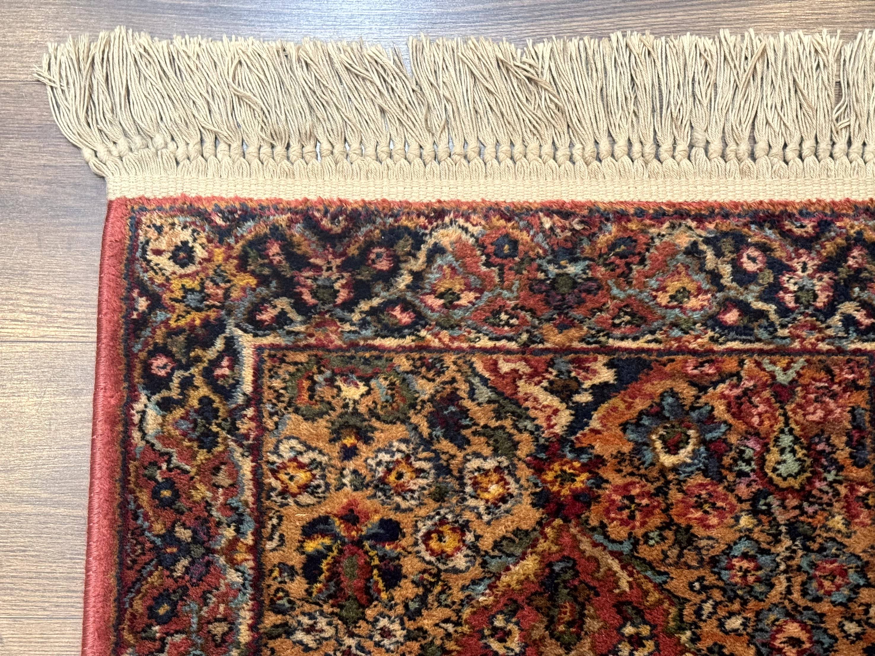 Karastan Rug 2x4 Multicolor Panel Kirman #717, Original 700 Series, Wool Pile Vintage Discontinued - Jewel Rugs