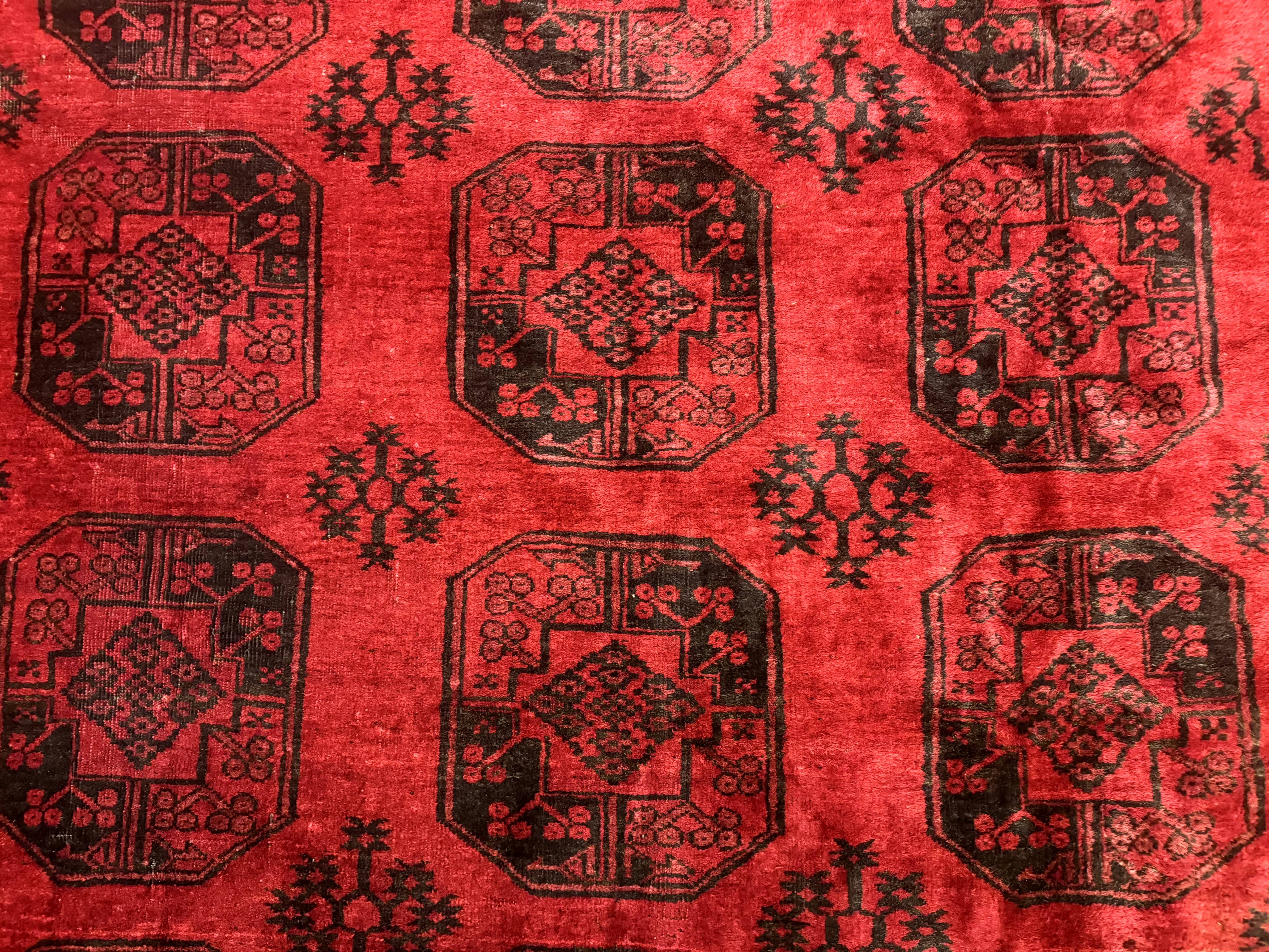 Afghan Turkoman Rug 9x10, Red Beshir Carpet, Tribal, Wool, Antique - Jewel Rugs