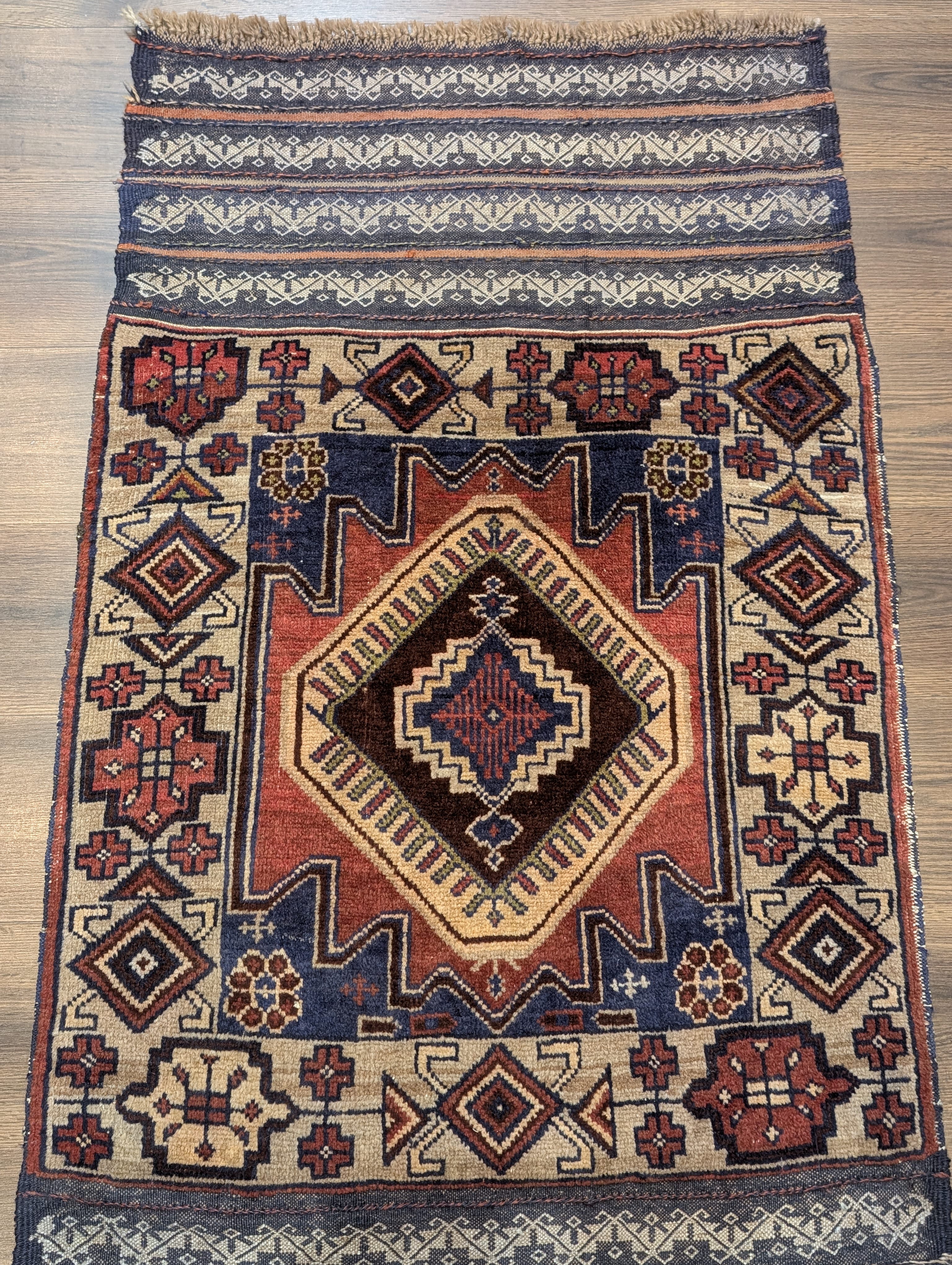 Persian Baluch Rug 3x5, Tribal Wool Rug, Geometric Medallion - Jewel Rugs