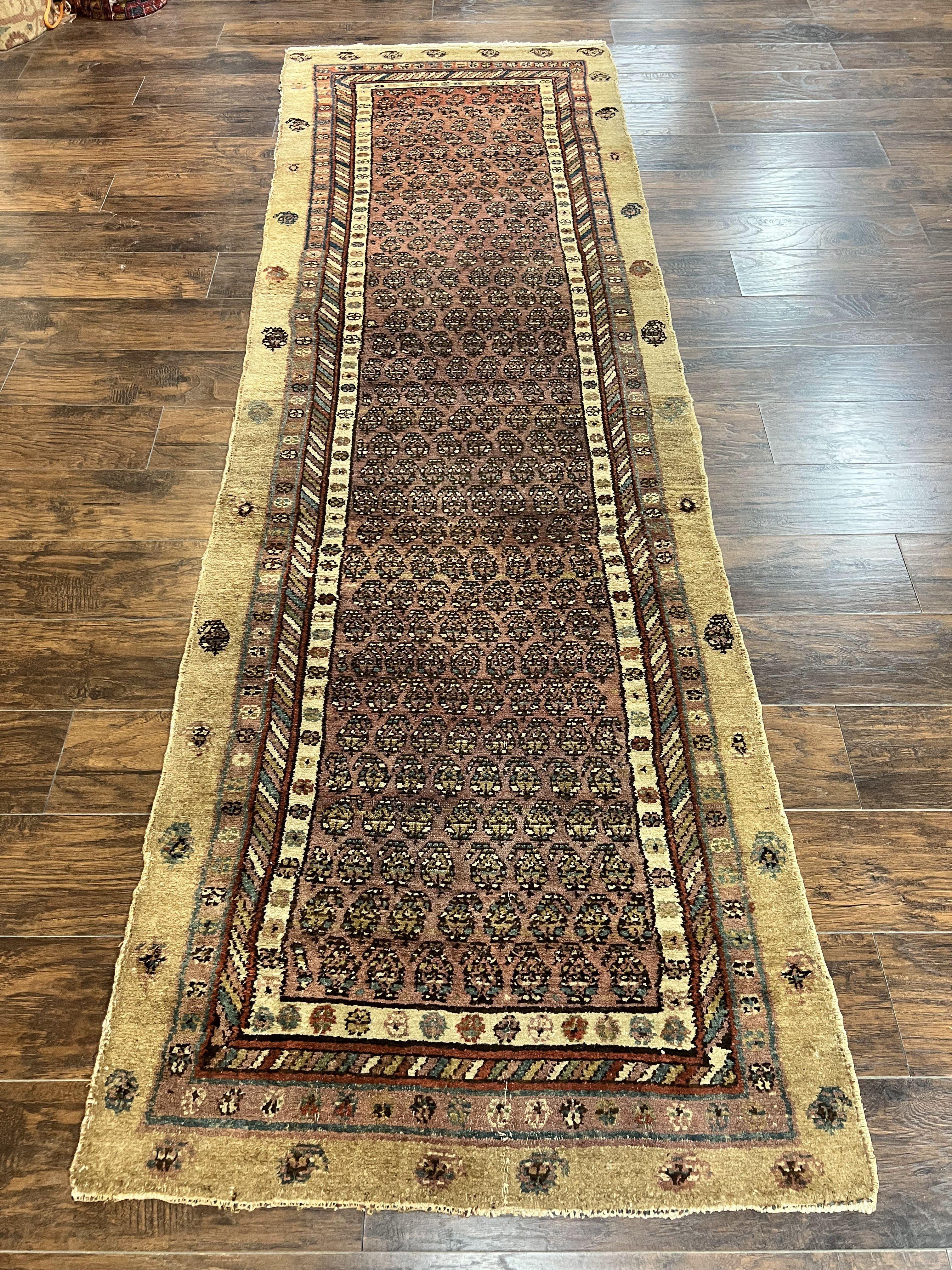 Antique Persian Sarab Runner Rug 3x11, Wool Camel Hair, Tribal Carpet for Hallway 3 x 11, Antique 1920s Rug, Handmade - Jewel Rugs