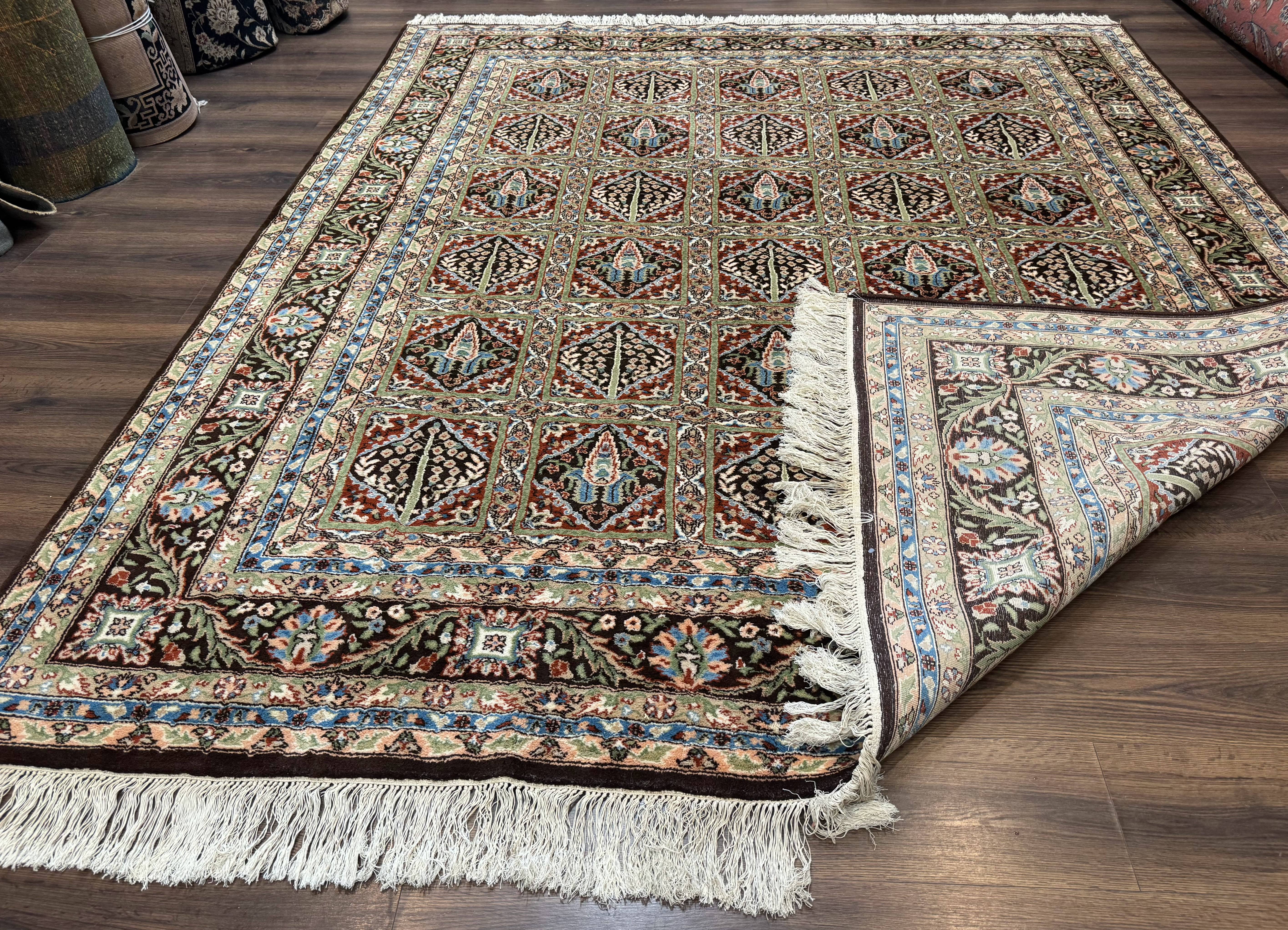 Sino Persian Rug 8x10, Panel Design, Brown, Multicolor, Wool, Cedar Trees - Jewel Rugs