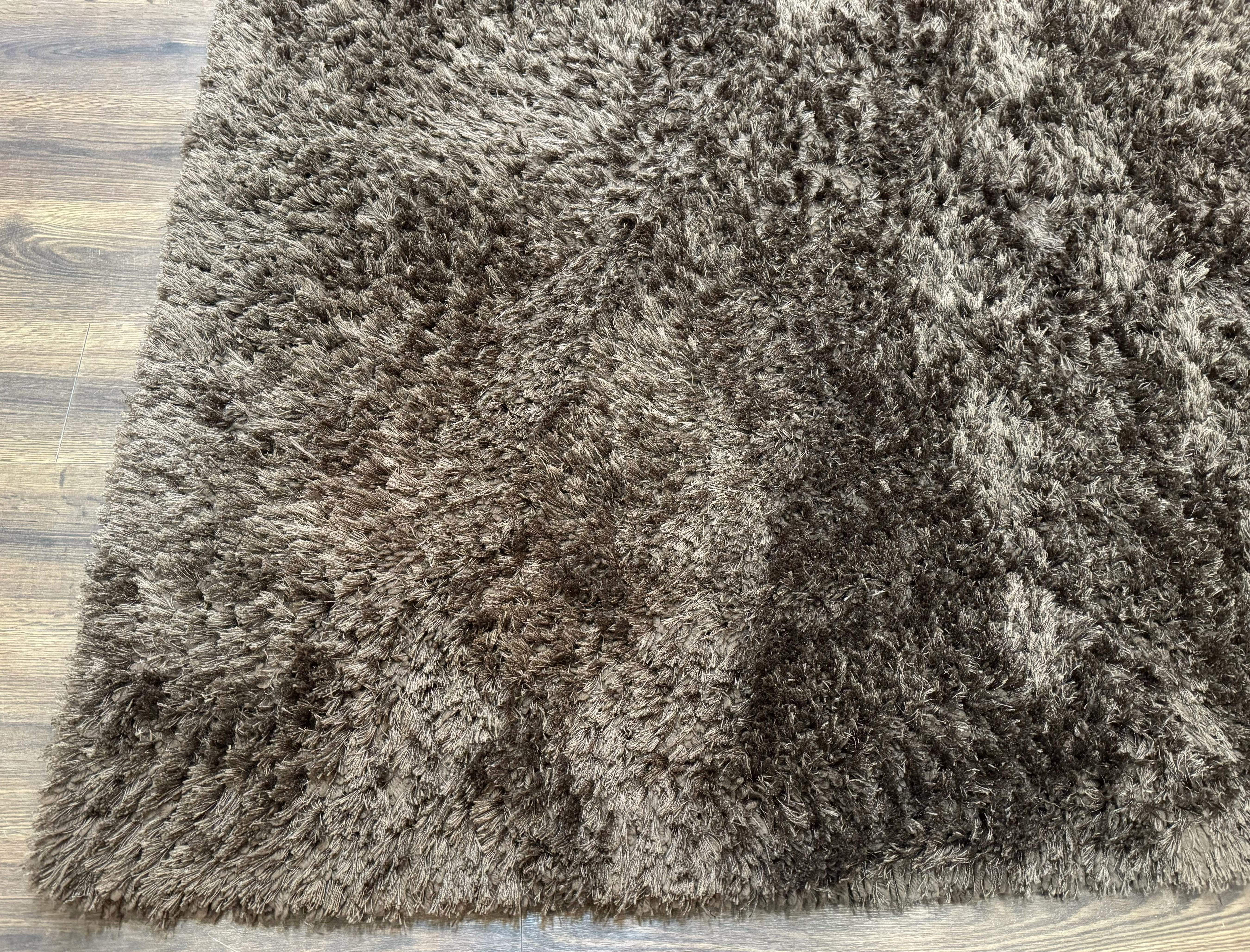 Brown Shag Rug 8x11, Modern Contemporary Area Rug - Jewel Rugs