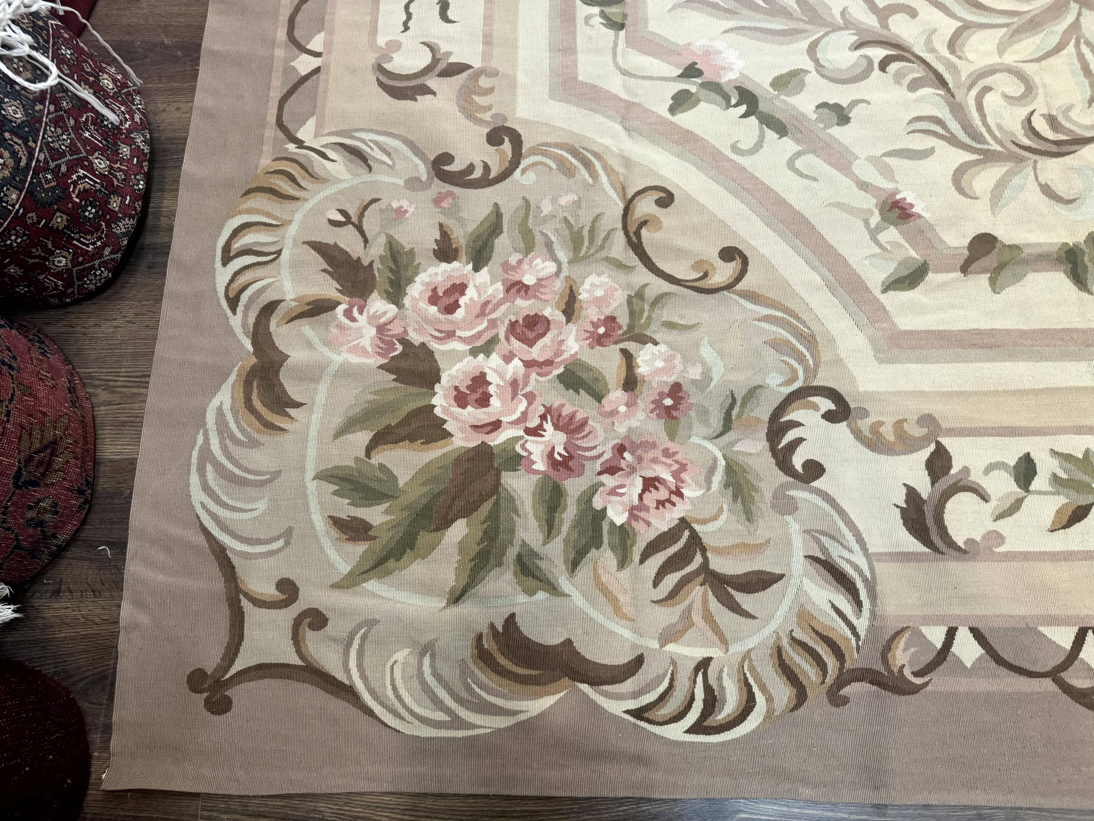 Palace Sized Aubusson Rug 13 x 20, Flatweave Aubusson Weave, Oversized Rug, European French Elegant Design - Jewel Rugs