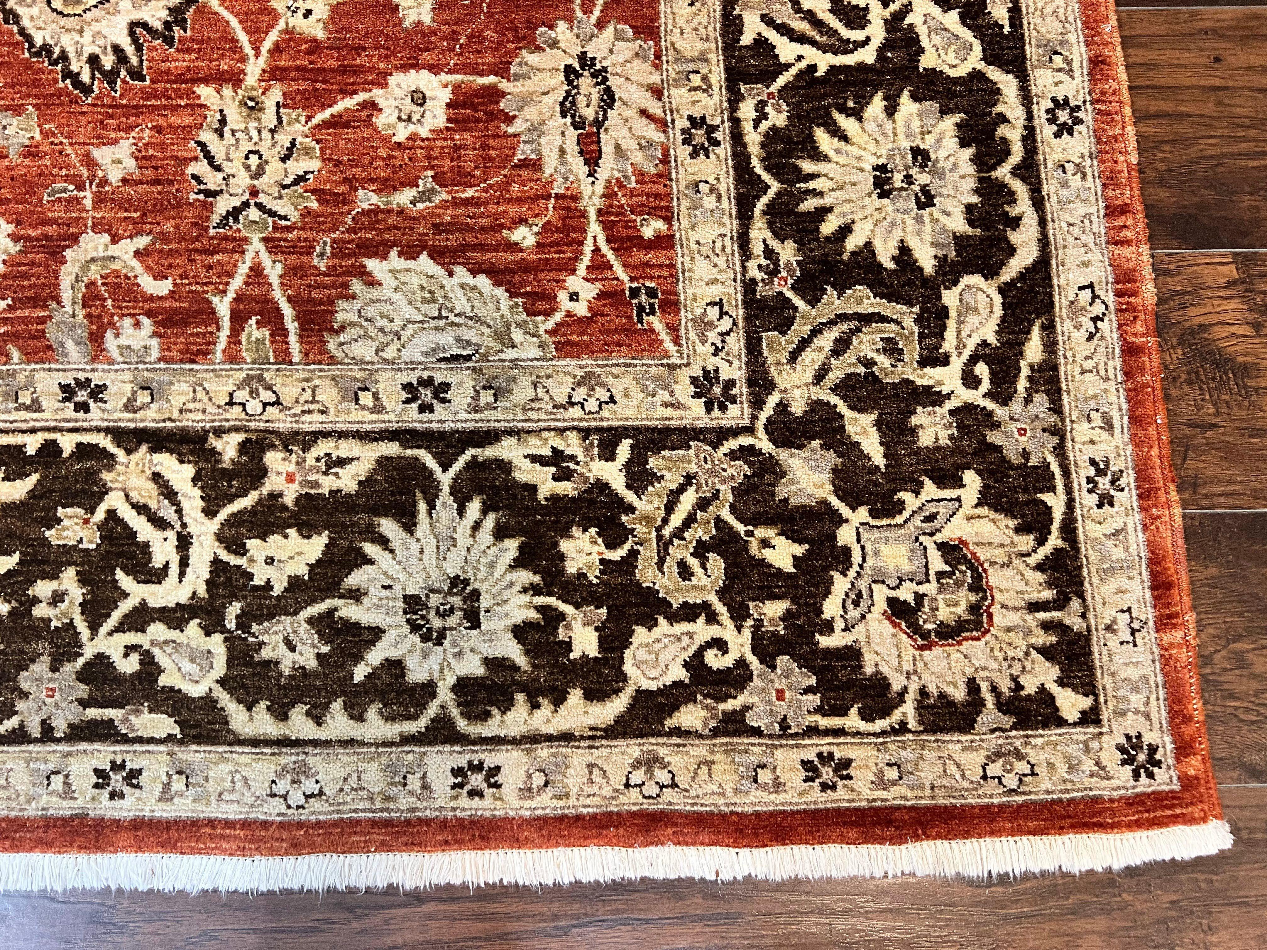 Pakistani Oriental Rug 6x9, Red, Floral Allover, Handmade Wool Rug, Peshawar Chobi Rug, Pak Persian Carpet 6 x 9 - Jewel Rugs