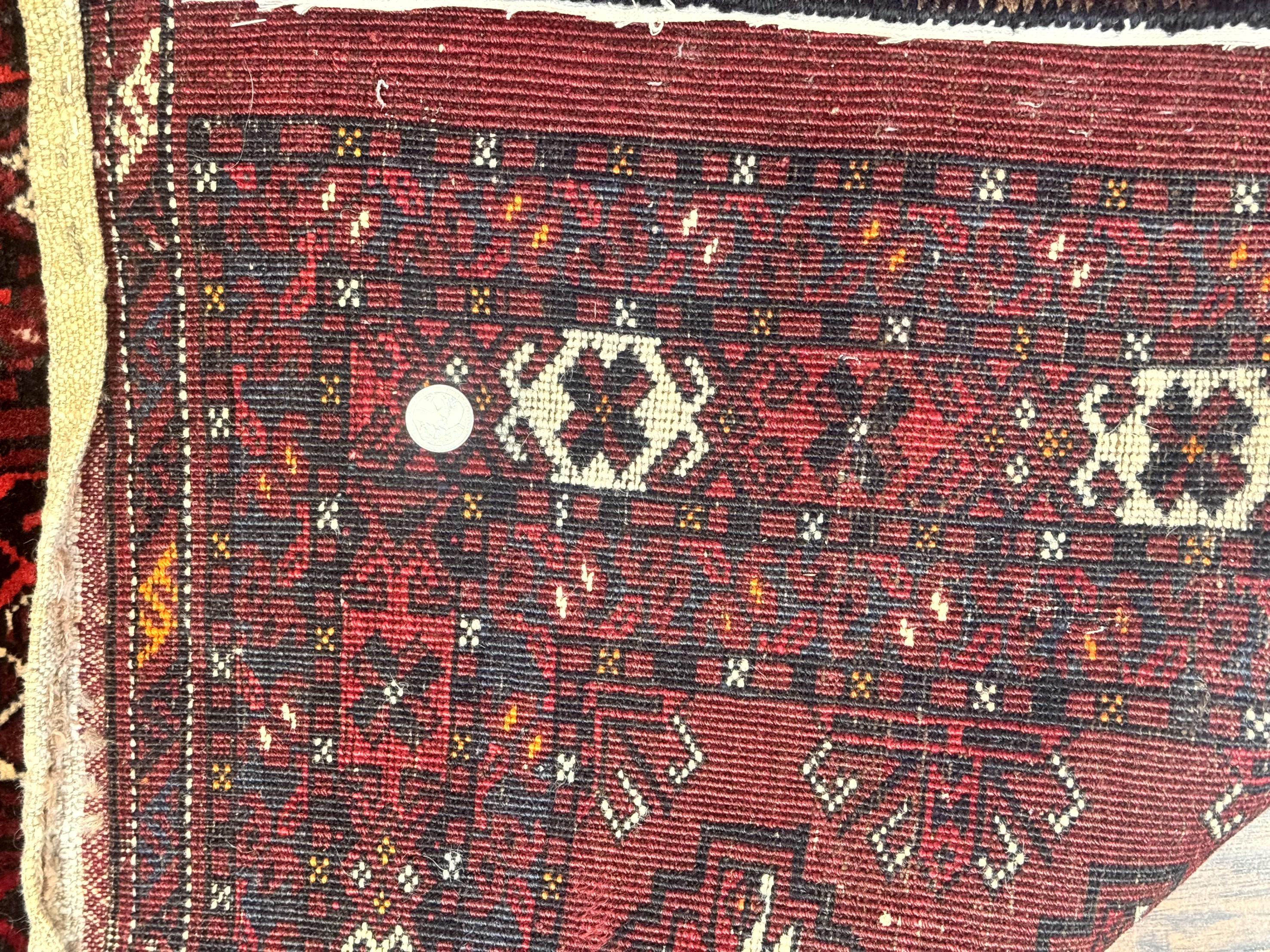 Antique Afghan Turkoman Mafrash Rug 3x5, Red, Hand Knotted, Wool, Tribal Collectible - Jewel Rugs
