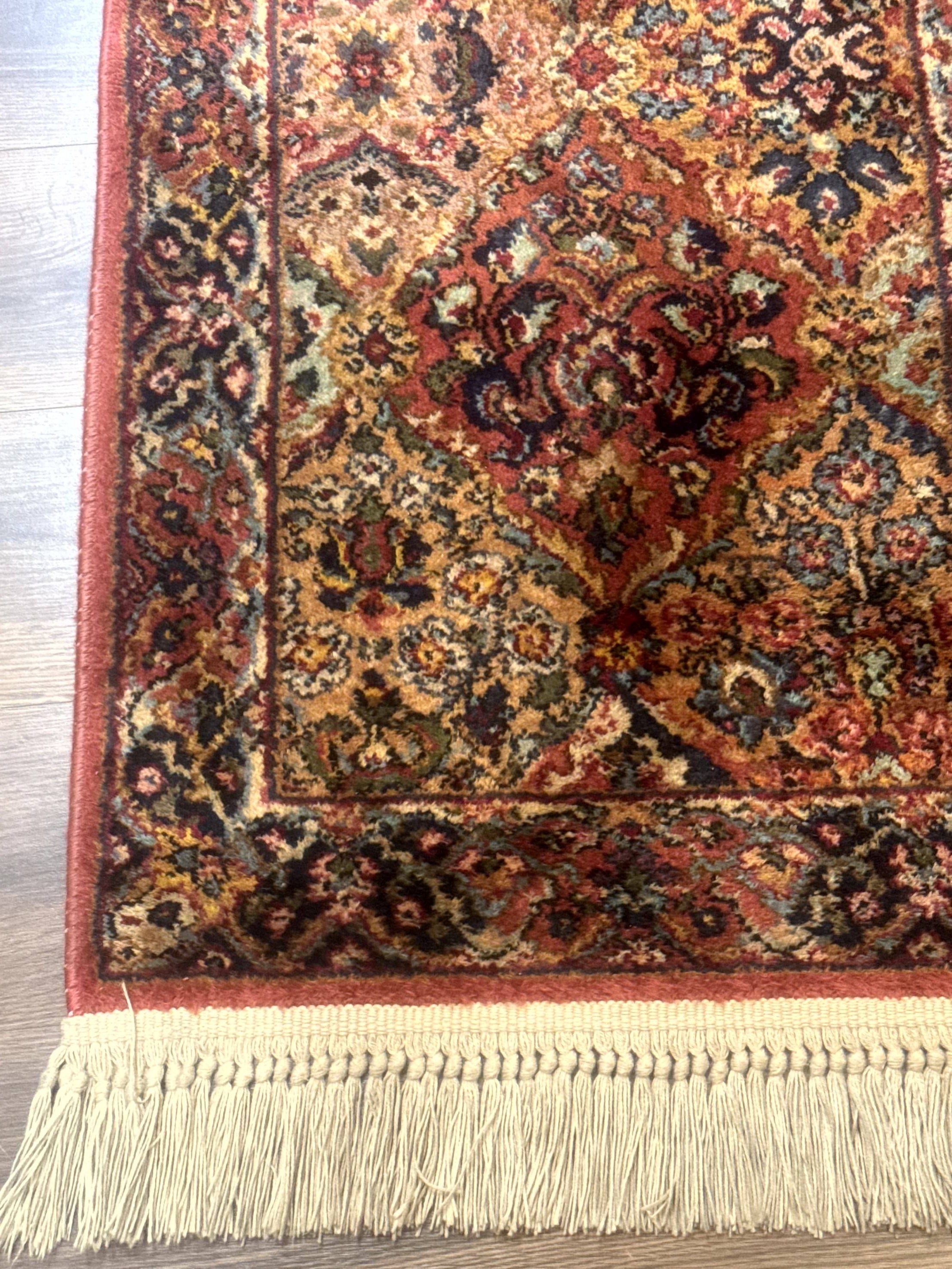 Karastan Rug 2x4 Multicolor Panel Kirman #717, Original 700 Series, Wool Pile Vintage Discontinued - Jewel Rugs