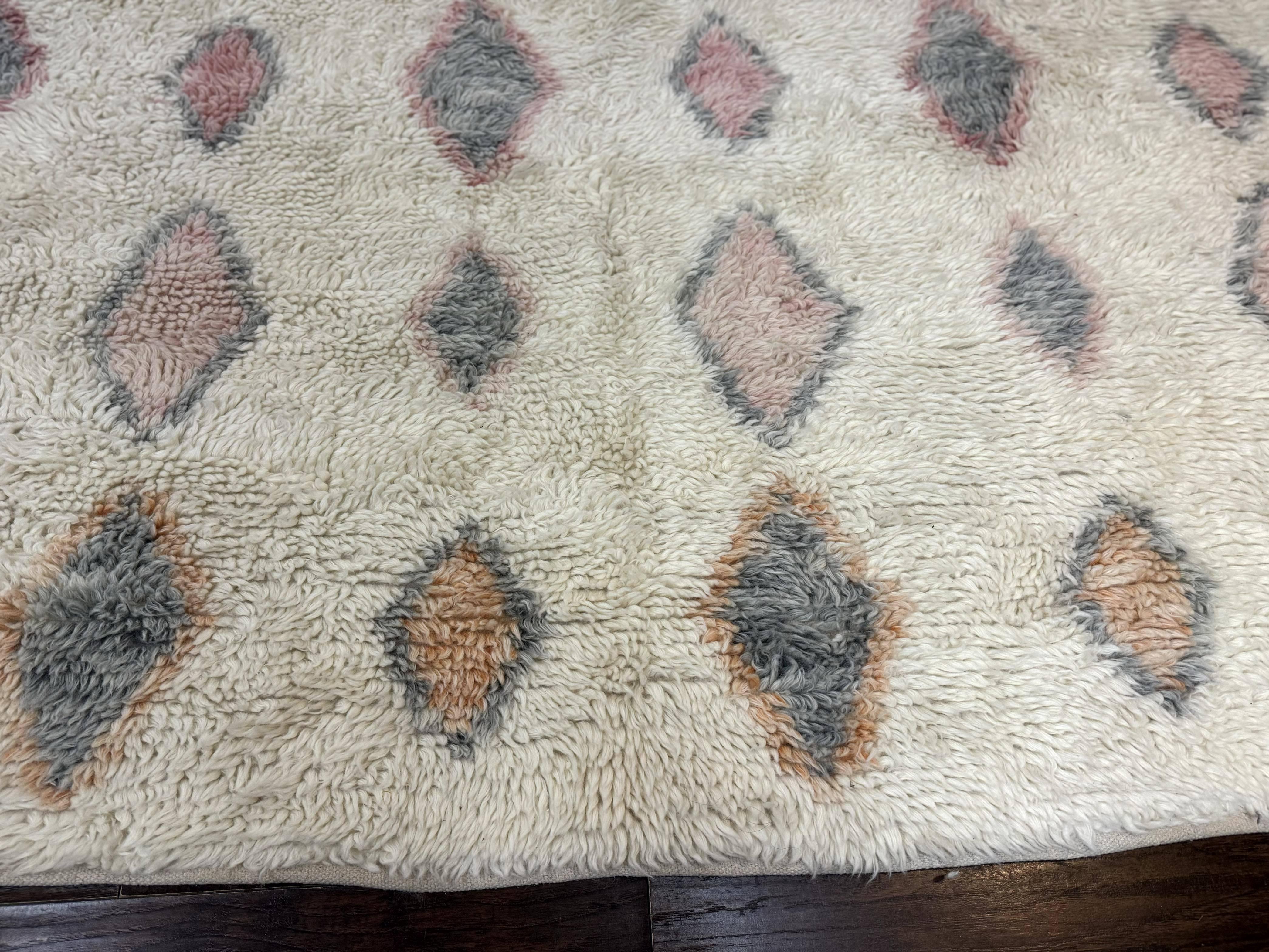 Large Modern Contemporary Indian Shag Rug 11x14, Ivory, Handmade Wool Carpet - Jewel Rugs