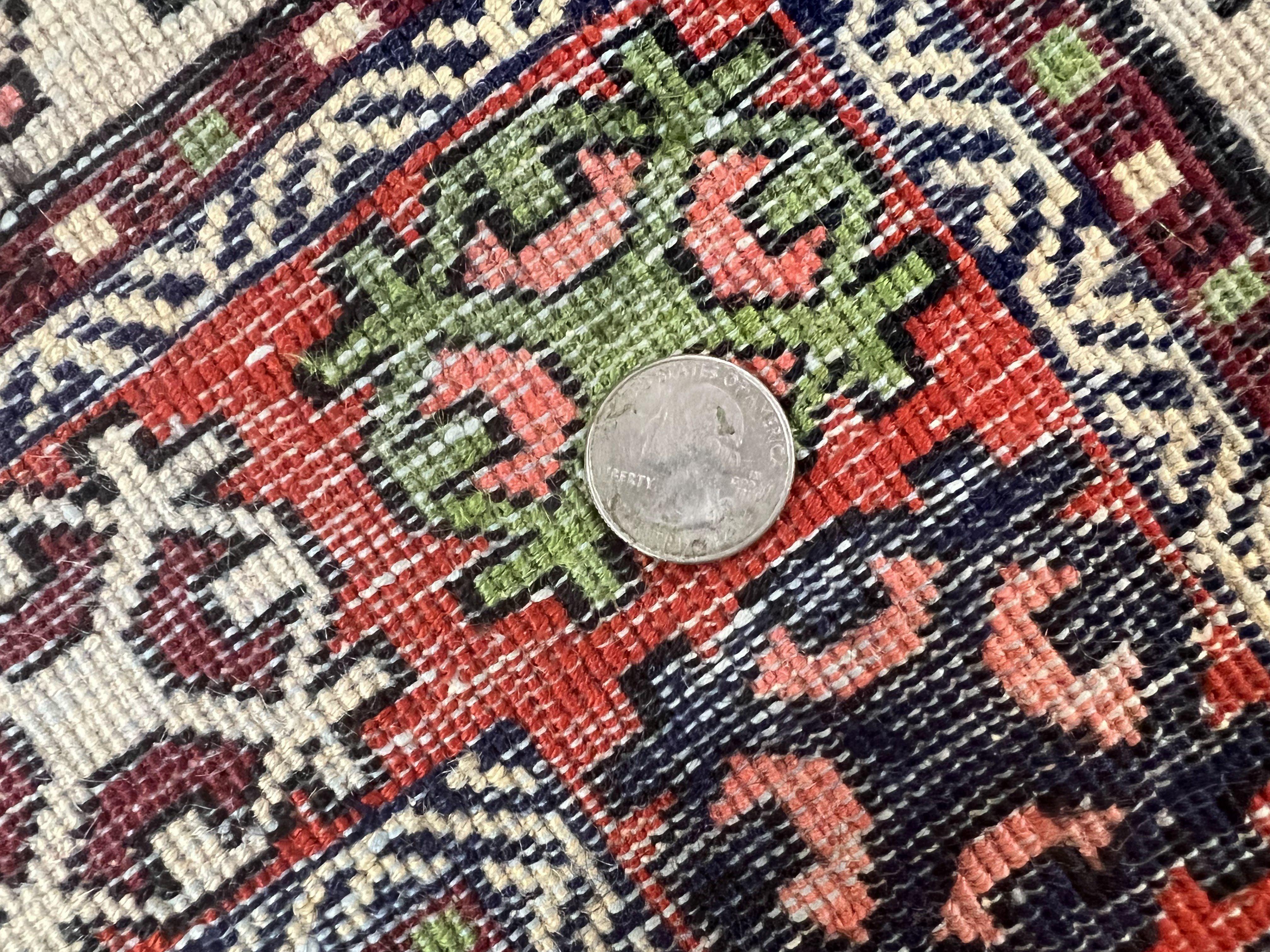 Persian Afshar Tribal Rug 5x6, Geometric Pattern, Navy Blue Multicolor Antique Vintage Persian Carpet, Hand Knotted Handmade Wool Rug - Jewel Rugs