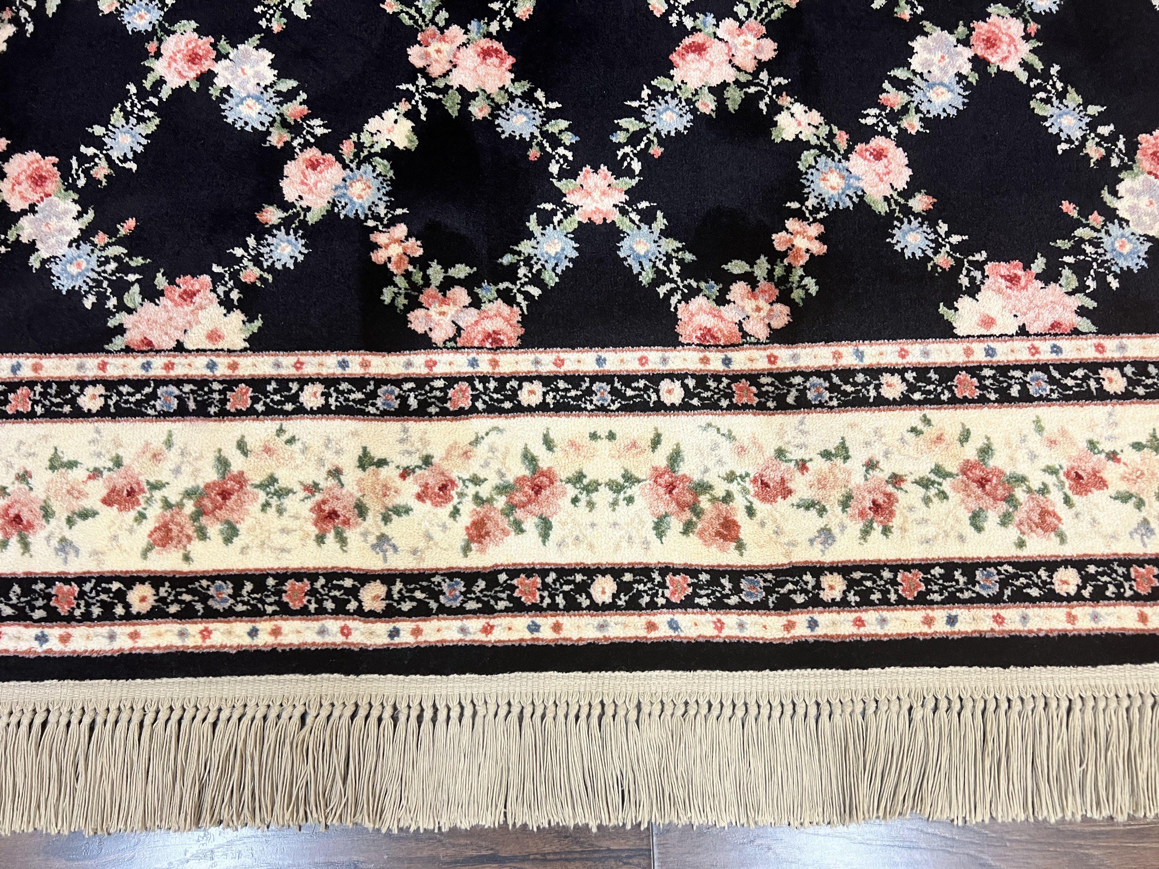 Karastan Rug 8.8 x 12, Garden of Eden #509/1270, Ebony Trellis, Vintage Discontinued Wool Pile Karastan Carpet - Jewel Rugs