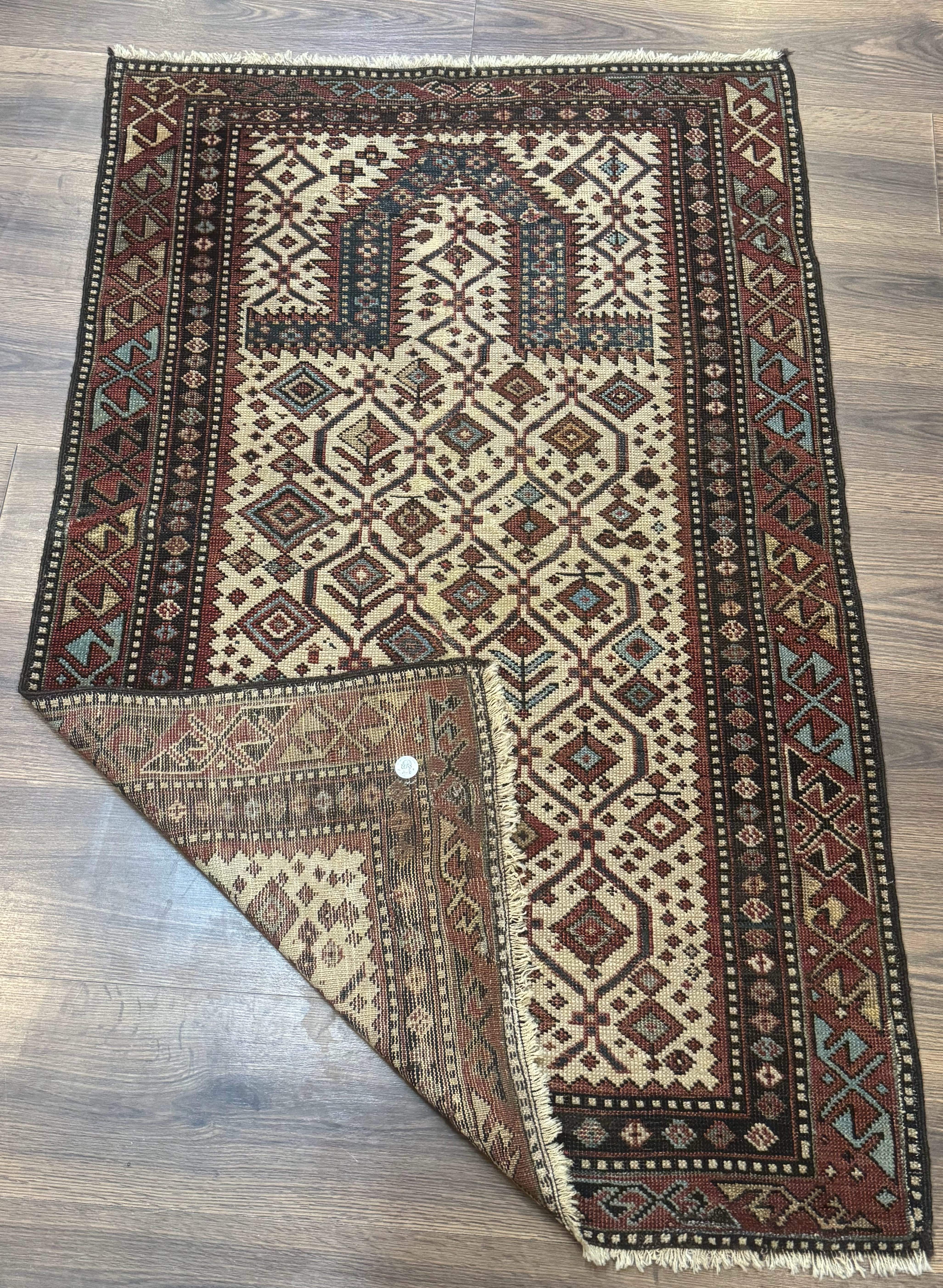 Antique Caucasian Shirvan Rug 3x5, Dagestan Prayer Rug, Collectible, Early 20th Century Rug - Jewel Rugs