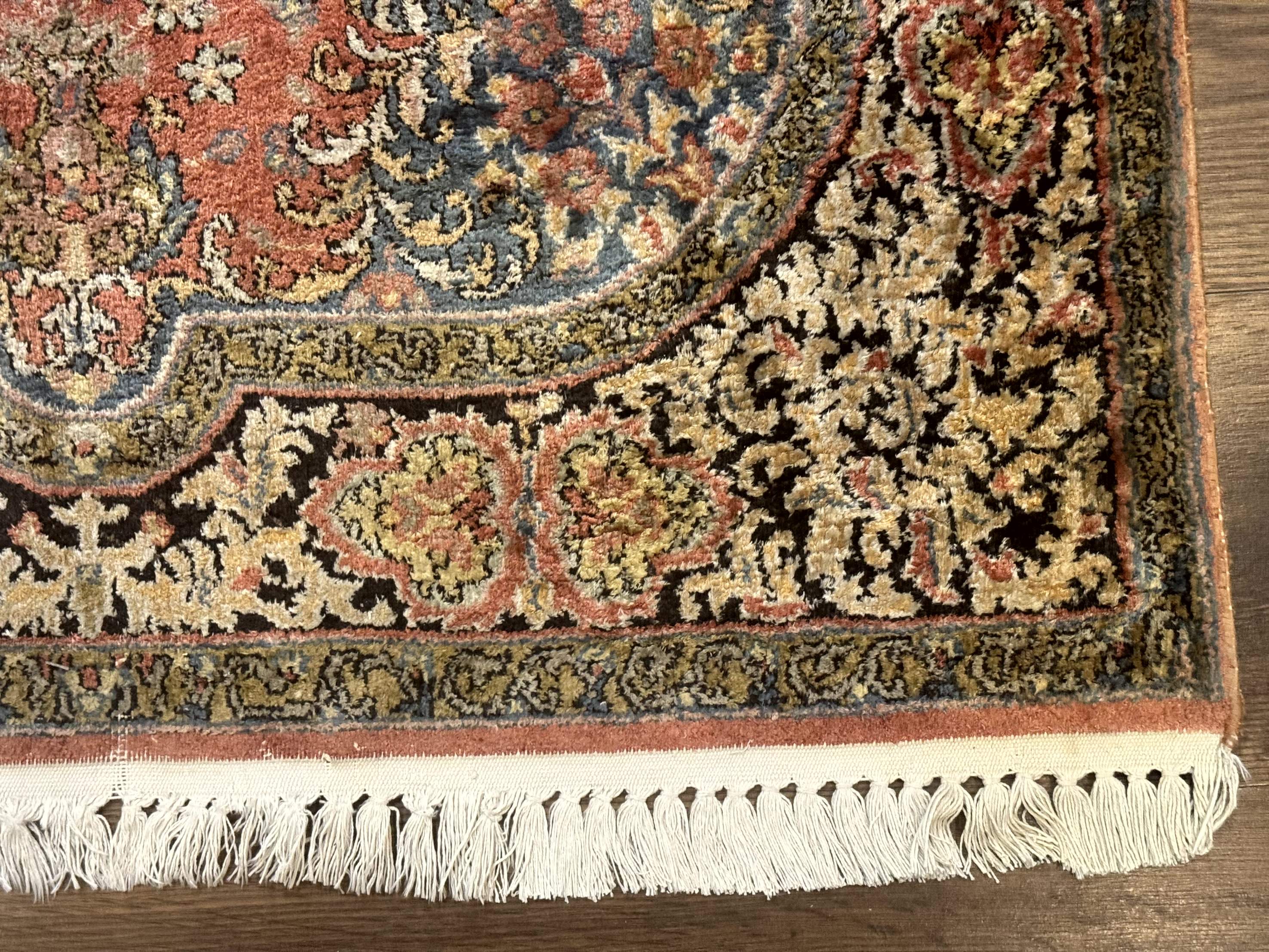 Indian Kashmiri Silk Rug 3x5, Fine 260 KPSI, Hand Knotted - Jewel Rugs