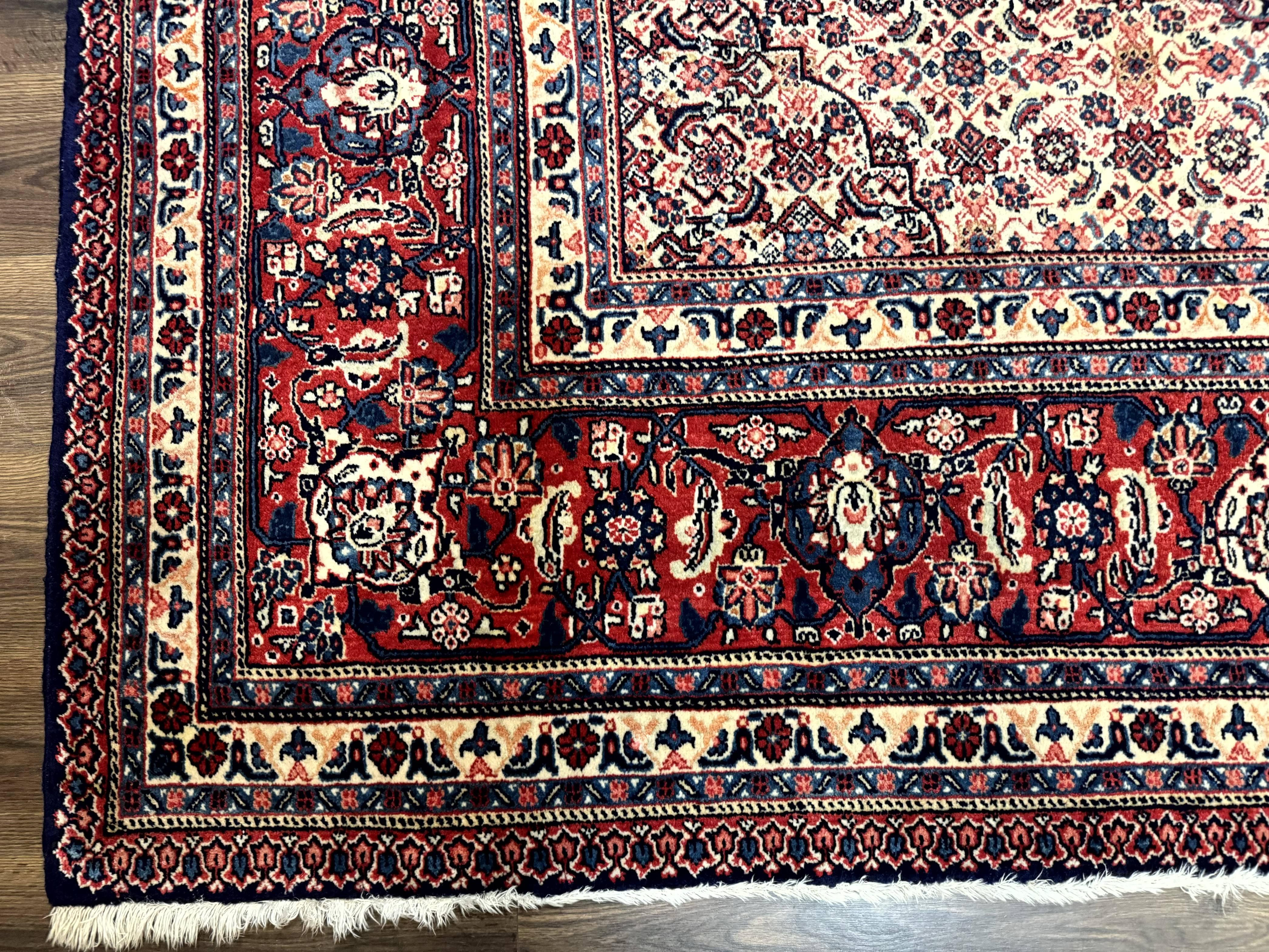 Persian Tabriz Rug 11x14 Navy Blue Herati Wool Carpet - Jewel Rugs