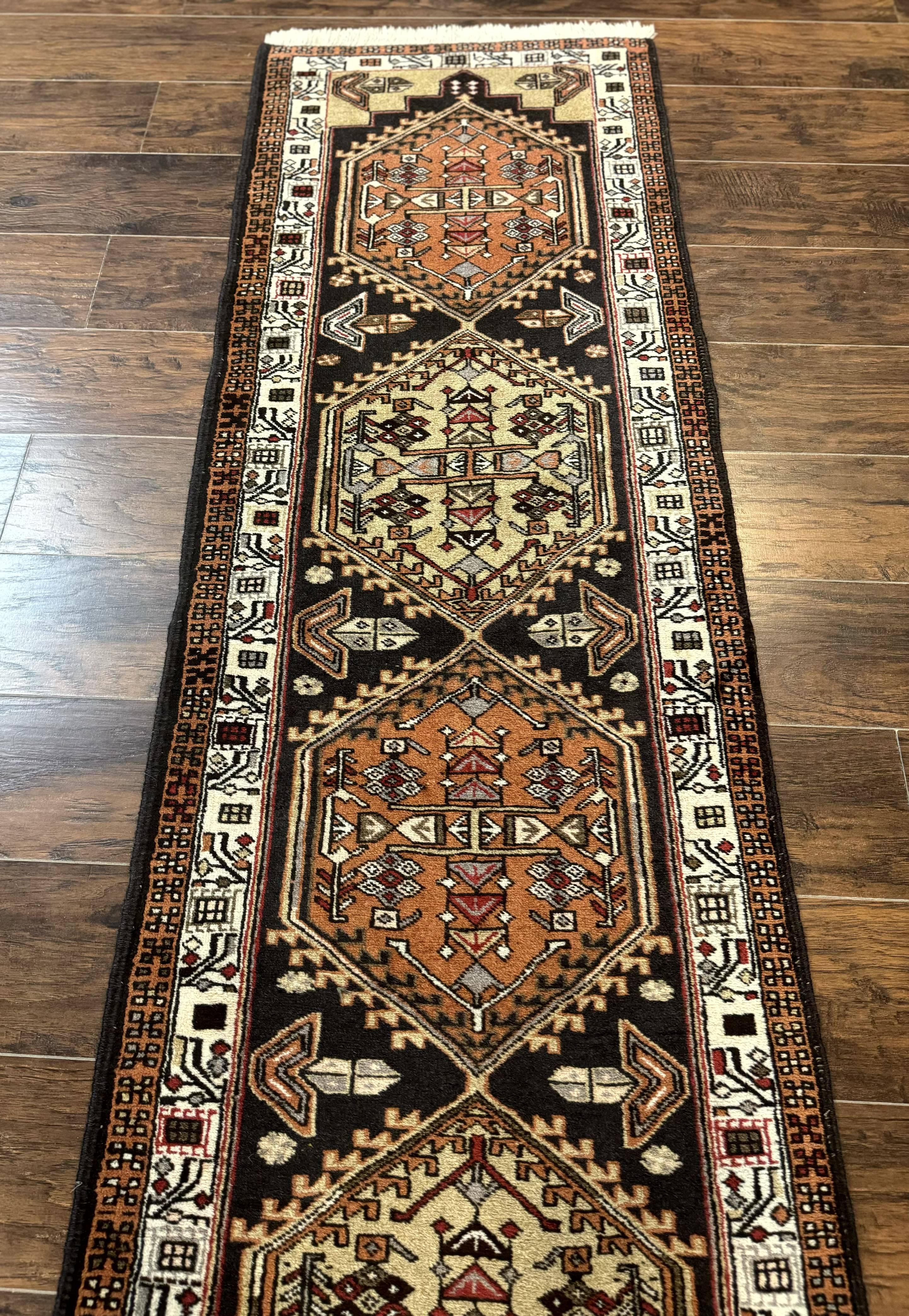 Persian Tribal Runner Rug 2.4 x 9.4, Geometric Medallions, Sarab Runner - Jewel Rugs