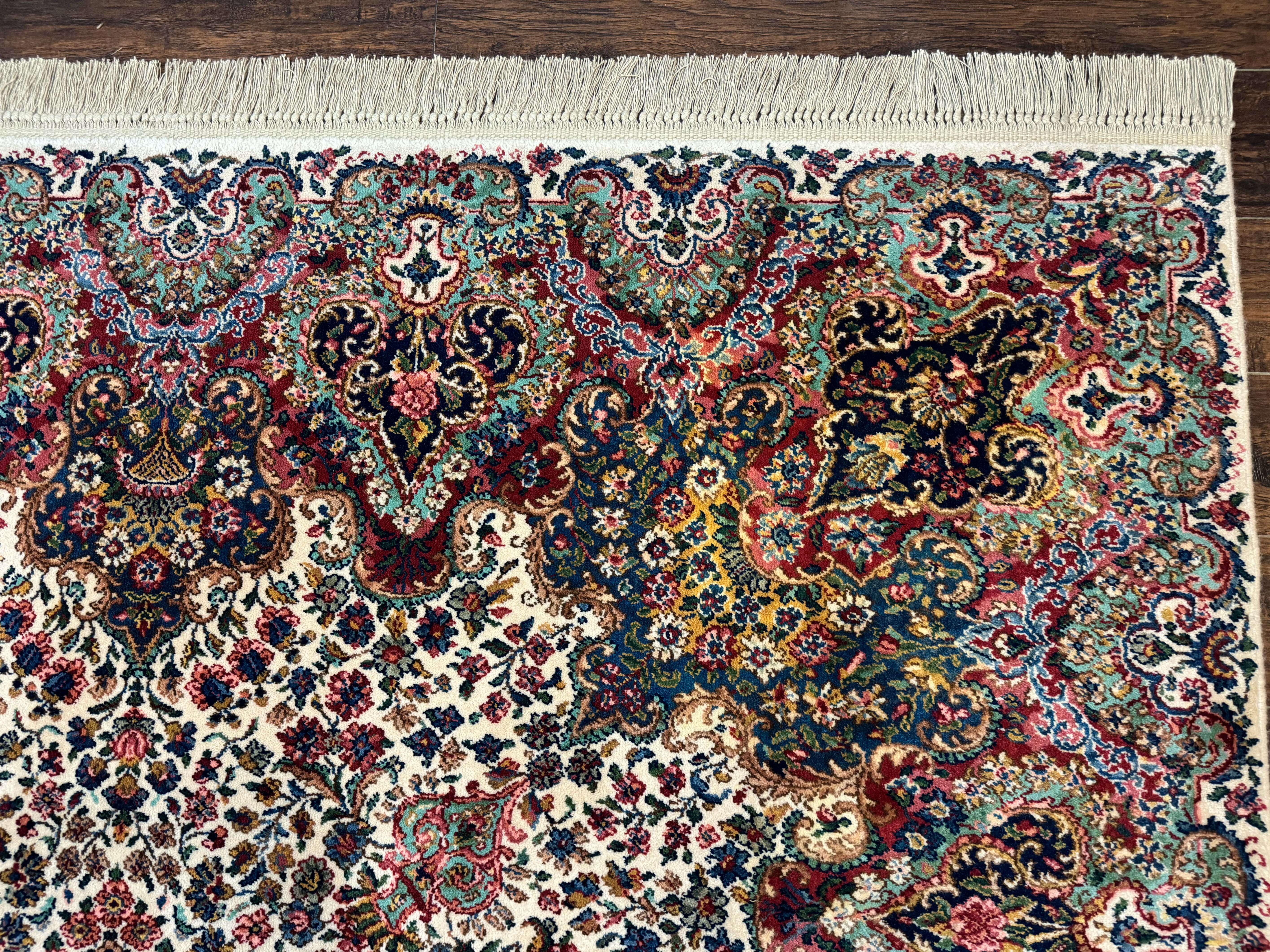 Karastan Rug #742 Floral Kirman 8.8 x 12, Wool Pile, Vintage Original Series, Rare - Jewel Rugs