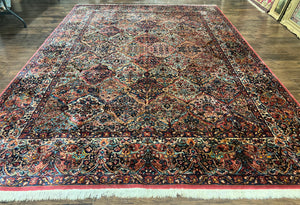 Karastan Rug 9x12 Multicolor Panel Kirman #717, Karastan Wool Carpet, Vintage Multipanel Kirman, Original 700 Series, Antique