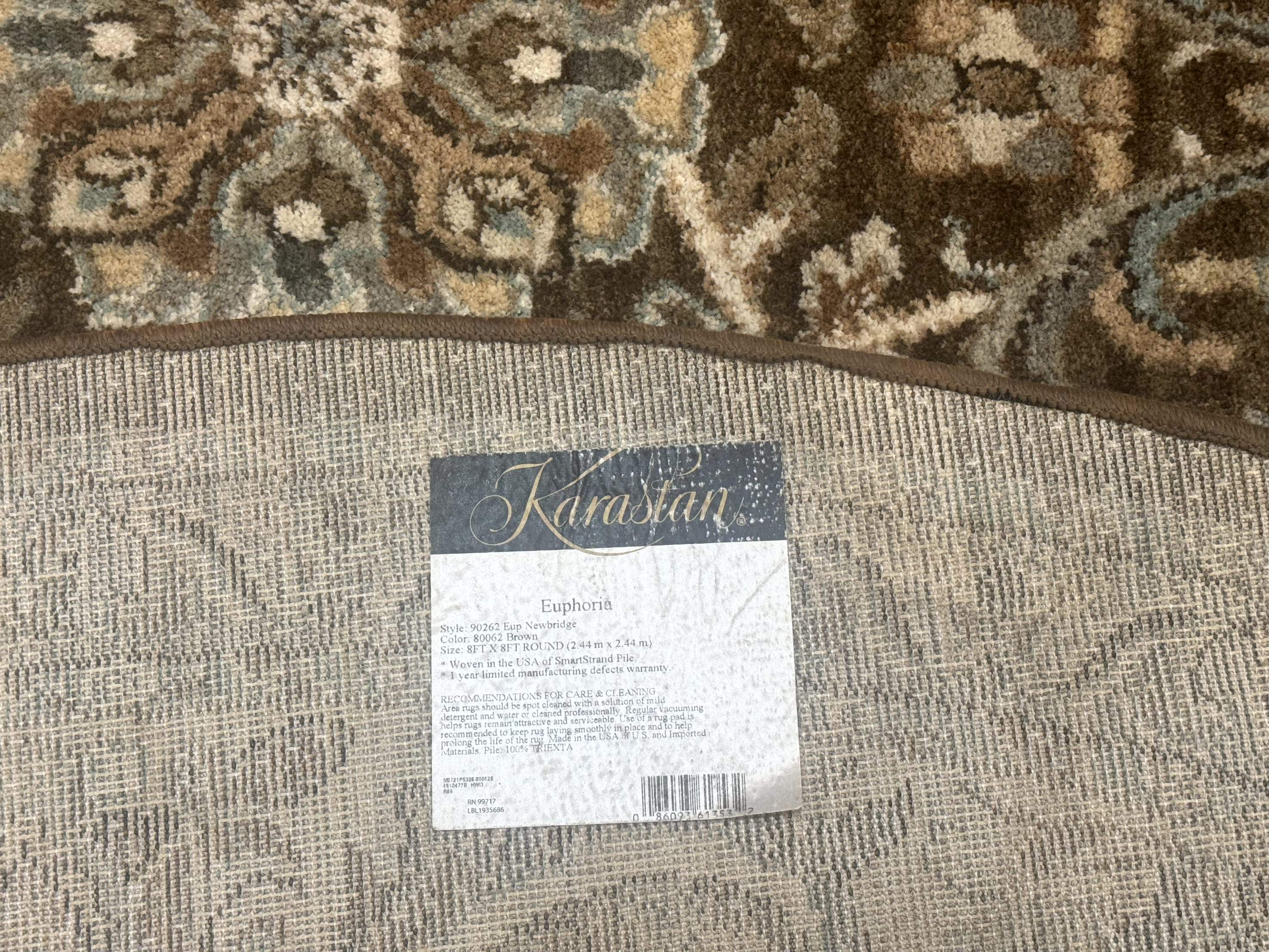 Round Karastan Rug 8x8 ft, Euphoria New Bridge Karastan Rug, Indo Mahal Design - Jewel Rugs