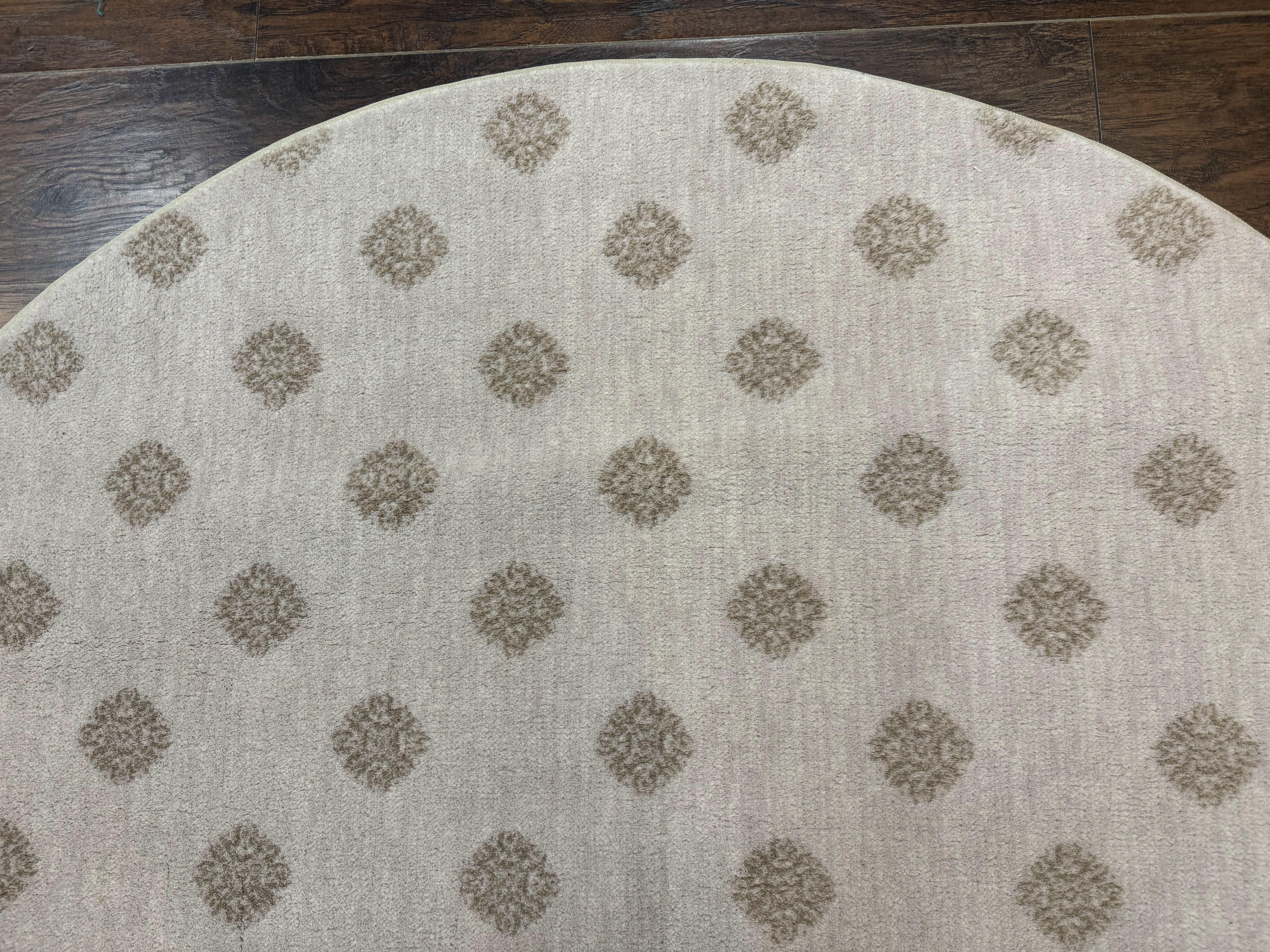 Round Power Loomed Rug 5x5, Contemporary Modern Round Carpet, 5ft Round - Jewel Rugs