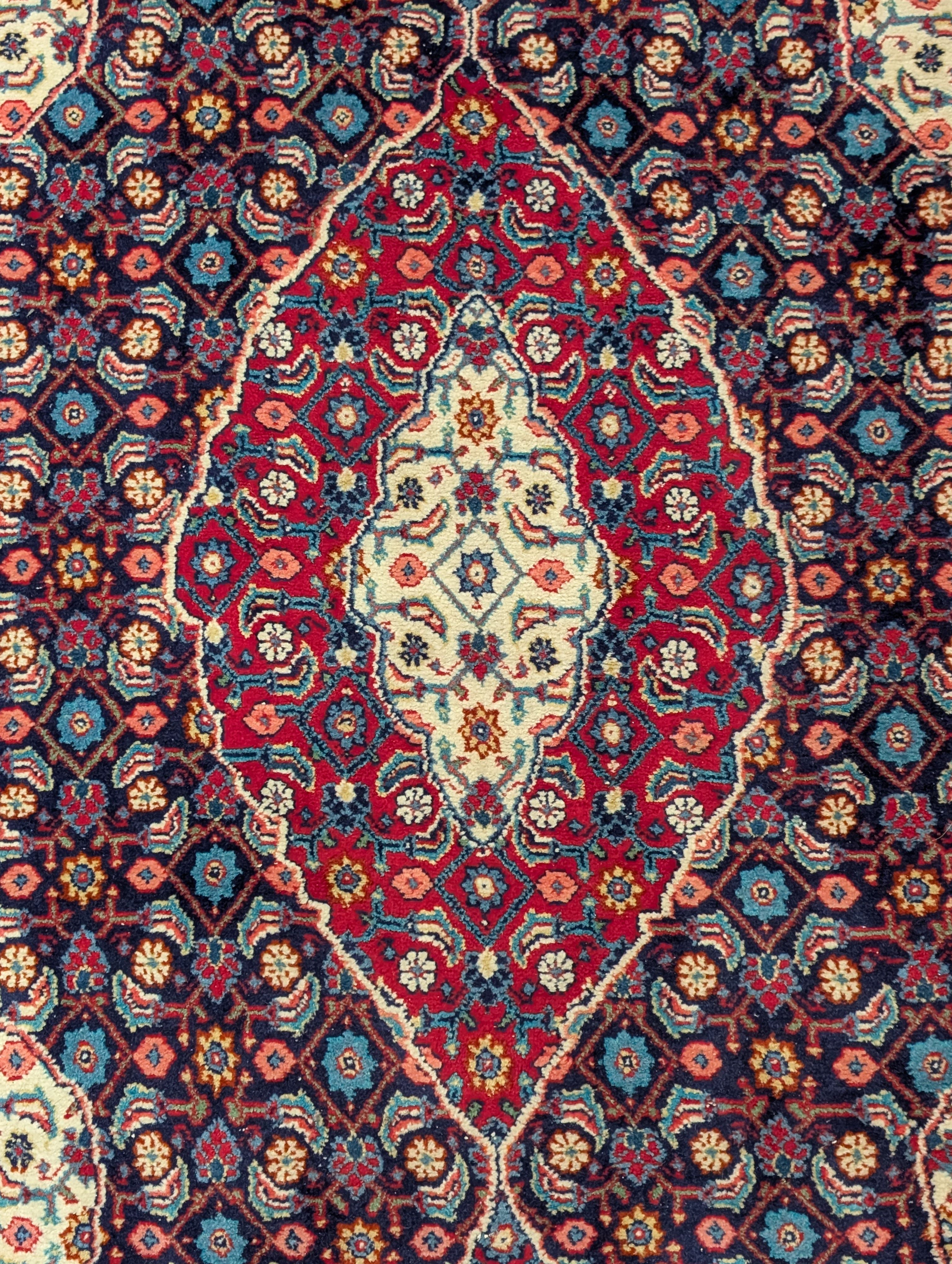 Persian Bidjar Rug 3.6 x 5.5, Navy Blue, Fine 210 KPSI, Hand Knotted - Jewel Rugs