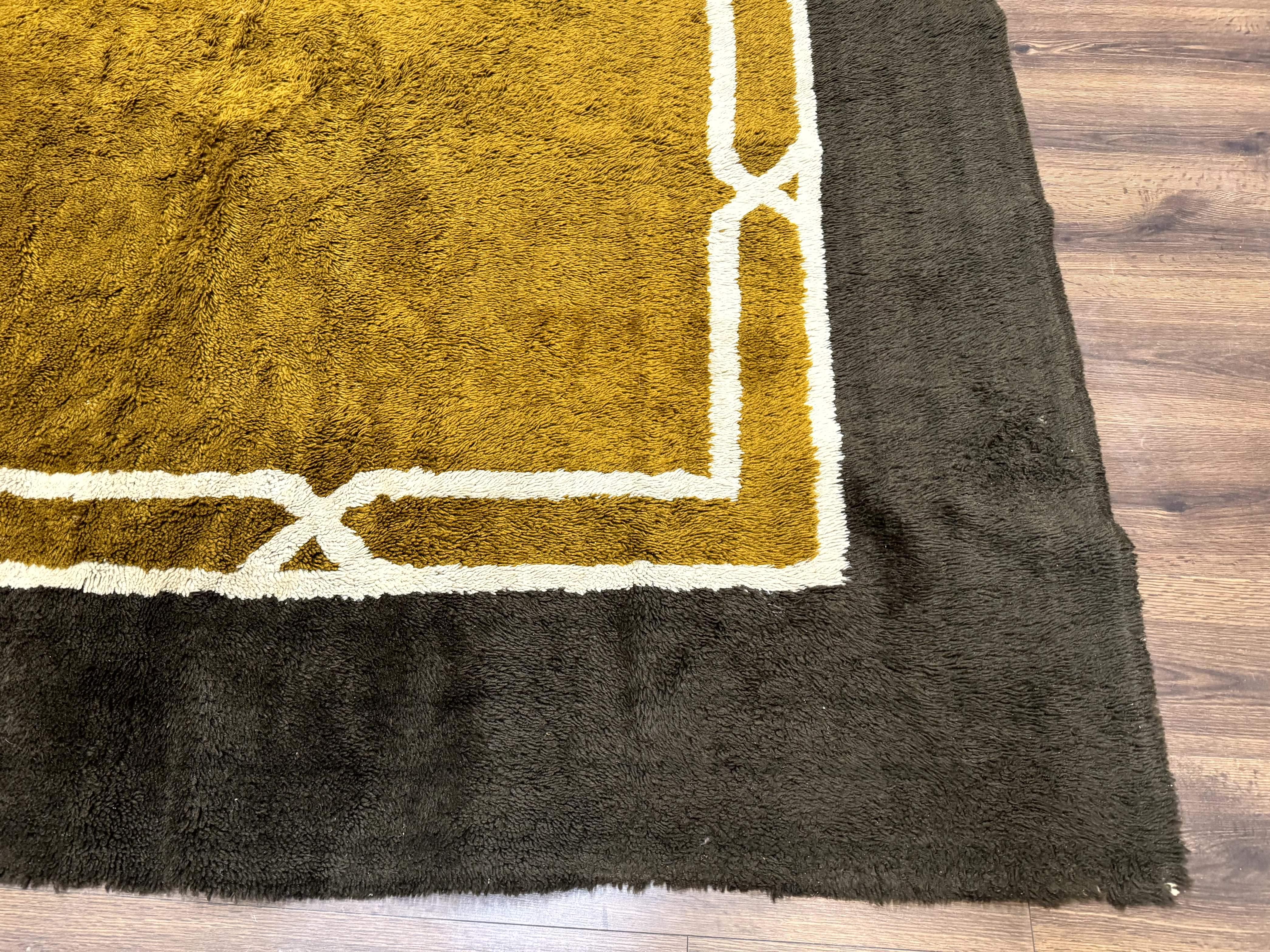 Mid Century Shag Rug 8x11, Large Vintage Shag Rug, Open Field, European Shag Rug - Jewel Rugs