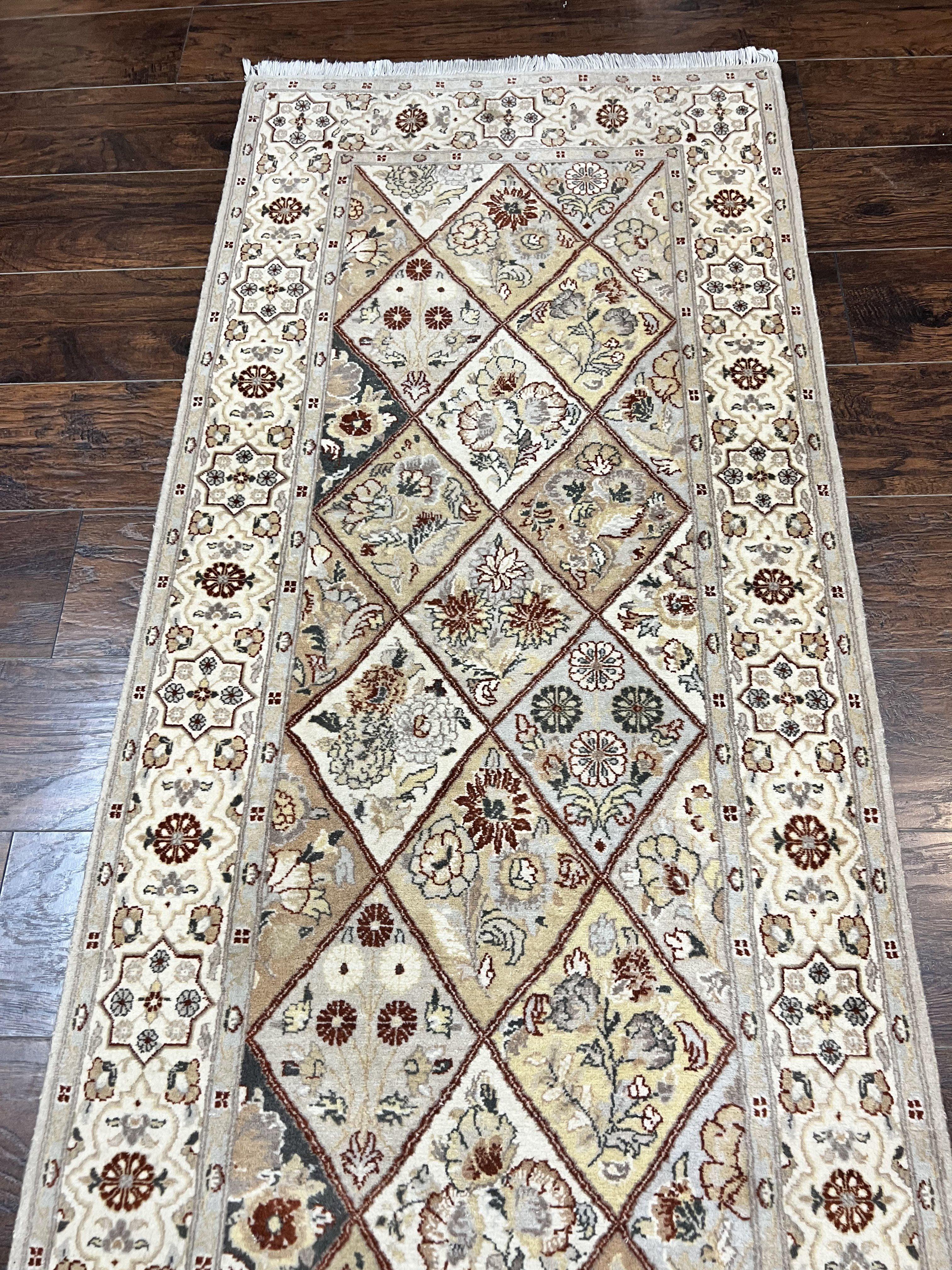 Pak Persiann Runner Rug 2.7 x 12, Handmade Wool Vintage Hallway Rug, Panel Design - Jewel Rugs
