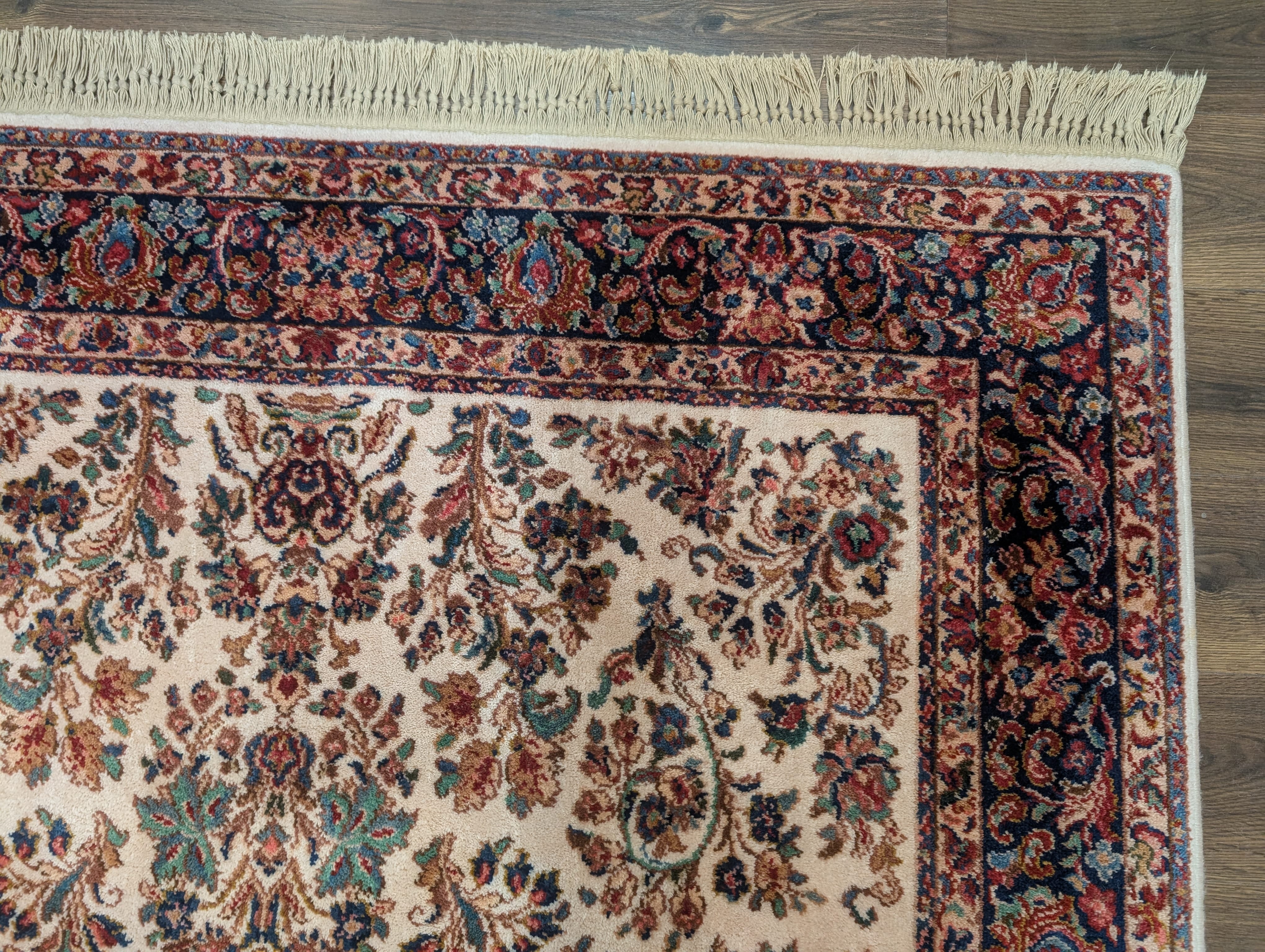 Karastan Rug 5.9 x 9, Ivory Sarouk #760, Original 700 Series, Wool Pile, Vintage - Jewel Rugs