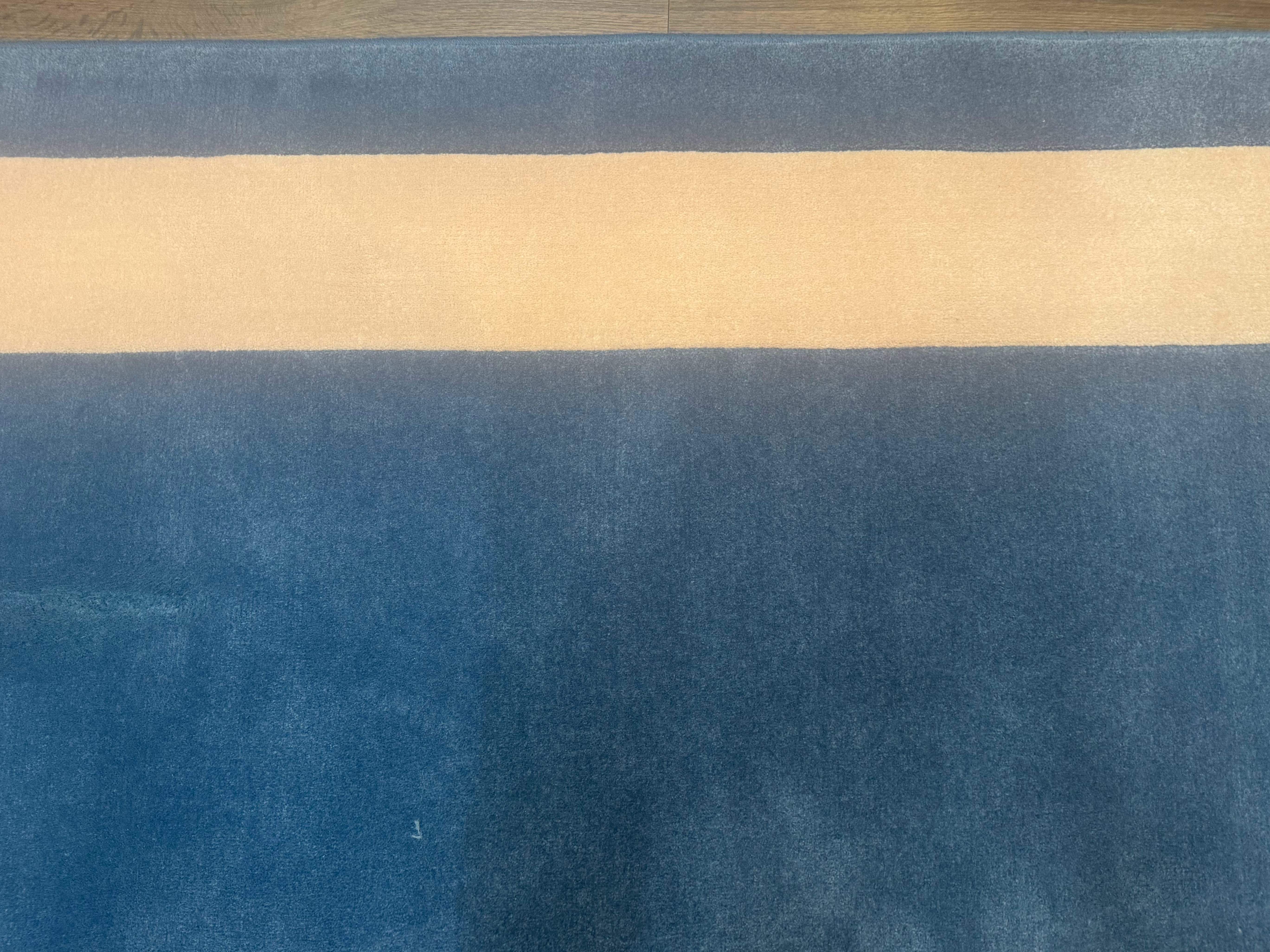 Blue and Cream Square Rug 10x10 ft, Large Square Carpet - Jewel Rugs