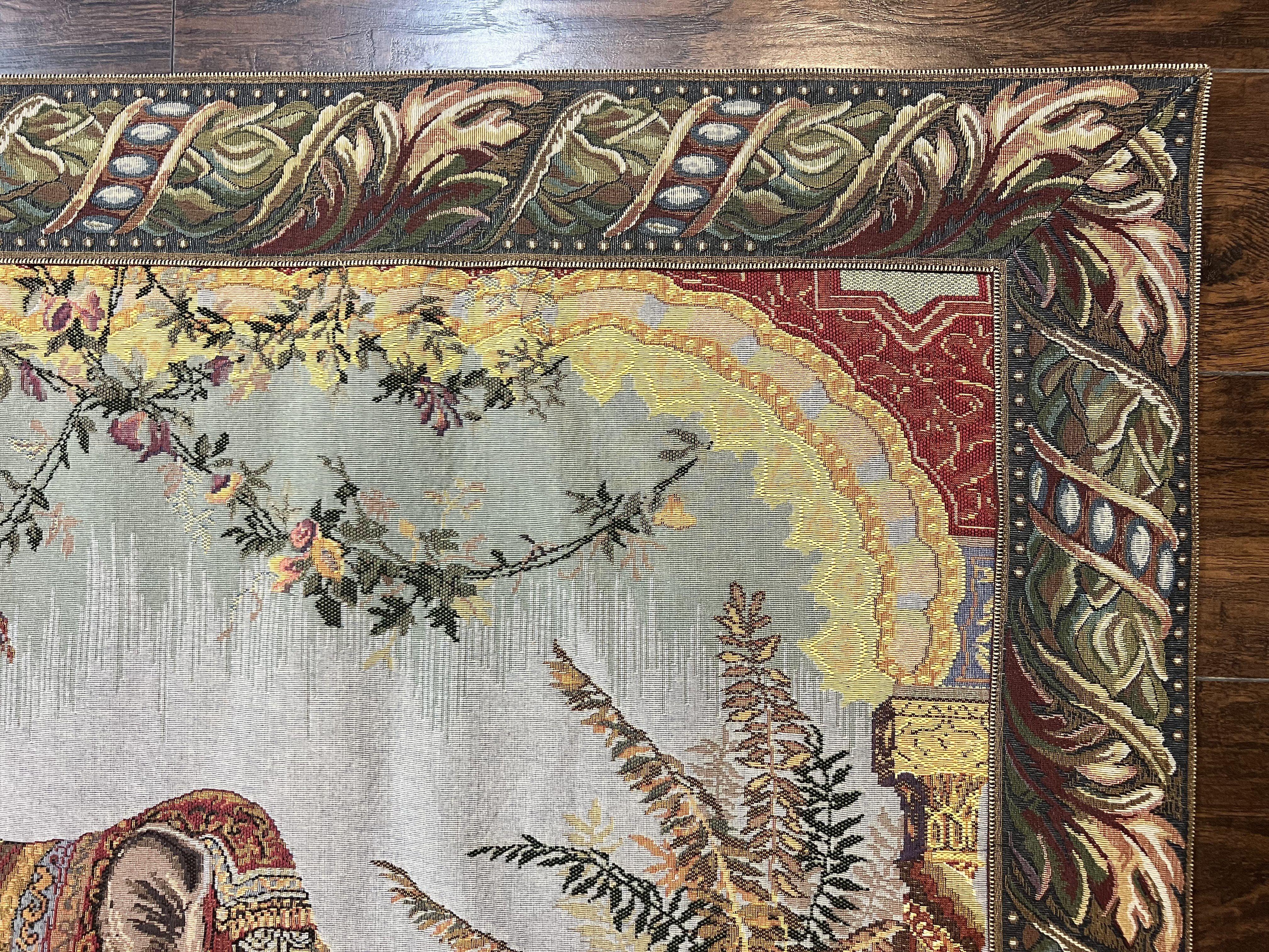 Vintage Tapestry 4 x 5.6, Adorned Elephant Pictorial - Jewel Rugs