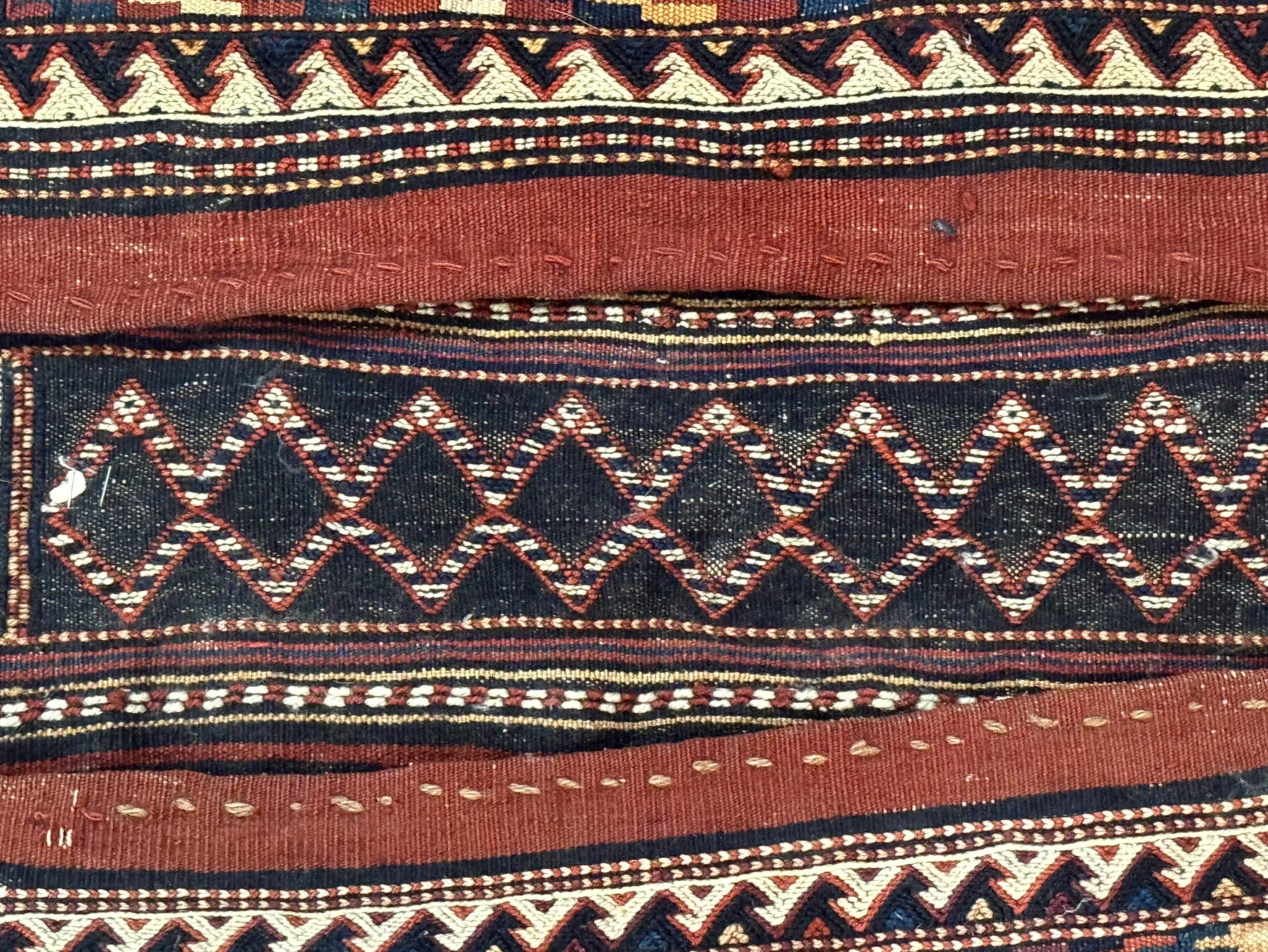 Persian Tribal Double Saddle Bag Rug, Antique Khorjin, Shahsavan Nomadic Weaving - Jewel Rugs